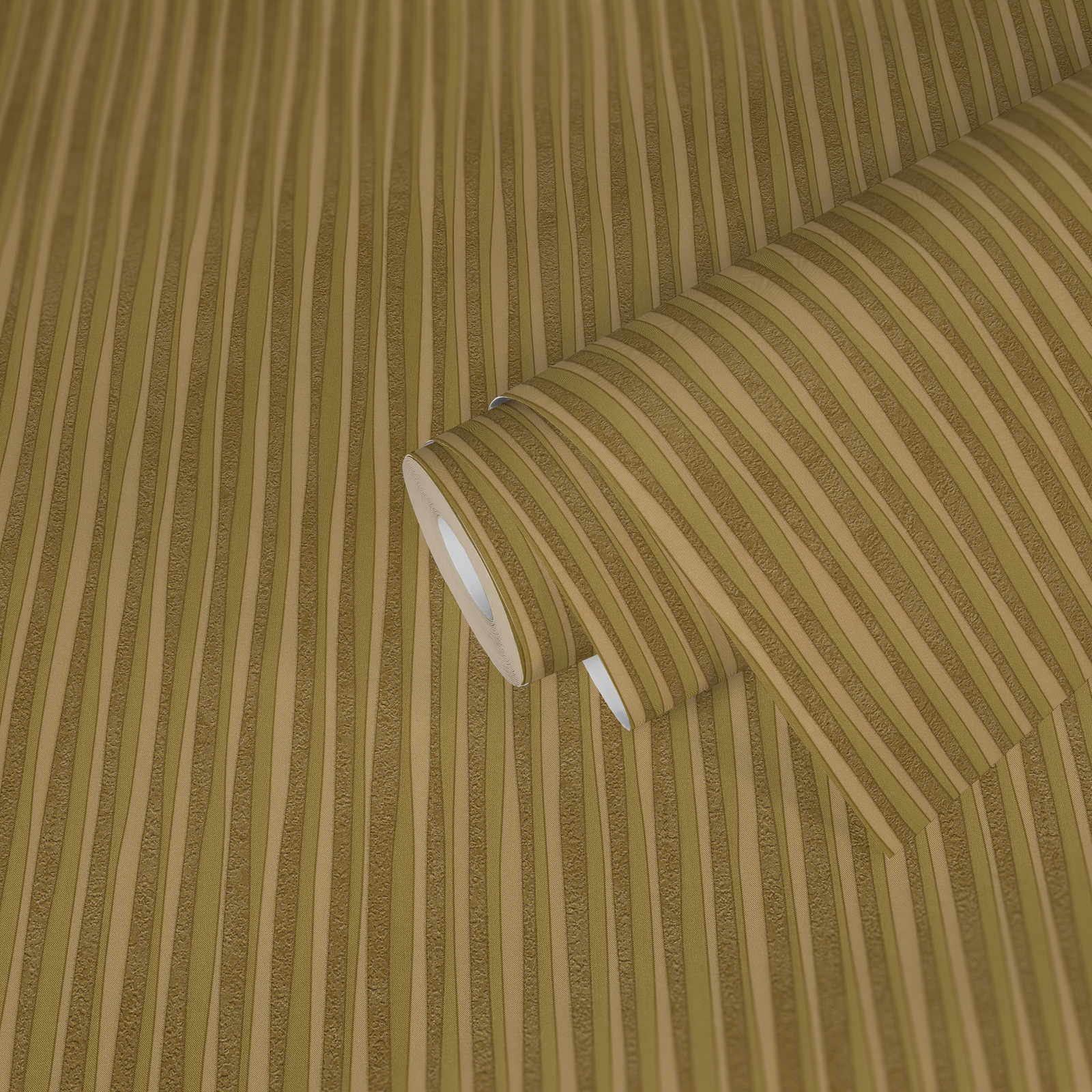             Metallic Design Tapete mit Linienmuster in Gold – Metallic
        