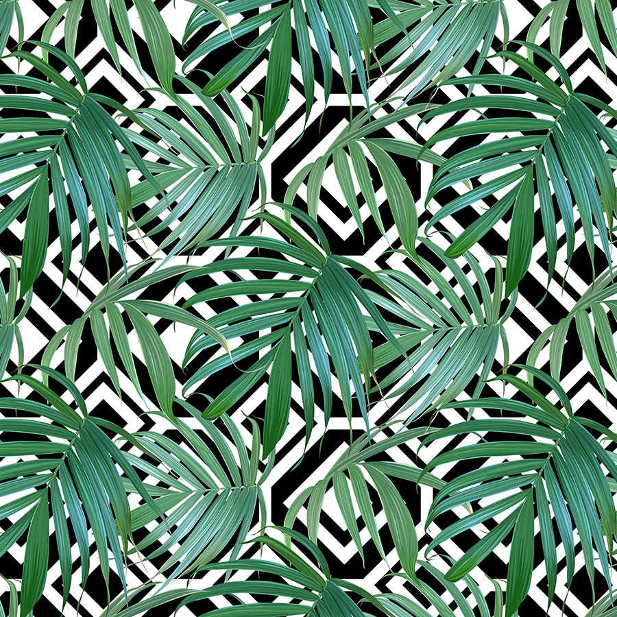 Tropische Blätter, Palmblätter, Druckmuster, Schwarz-Weiß Muster, Textil-Design