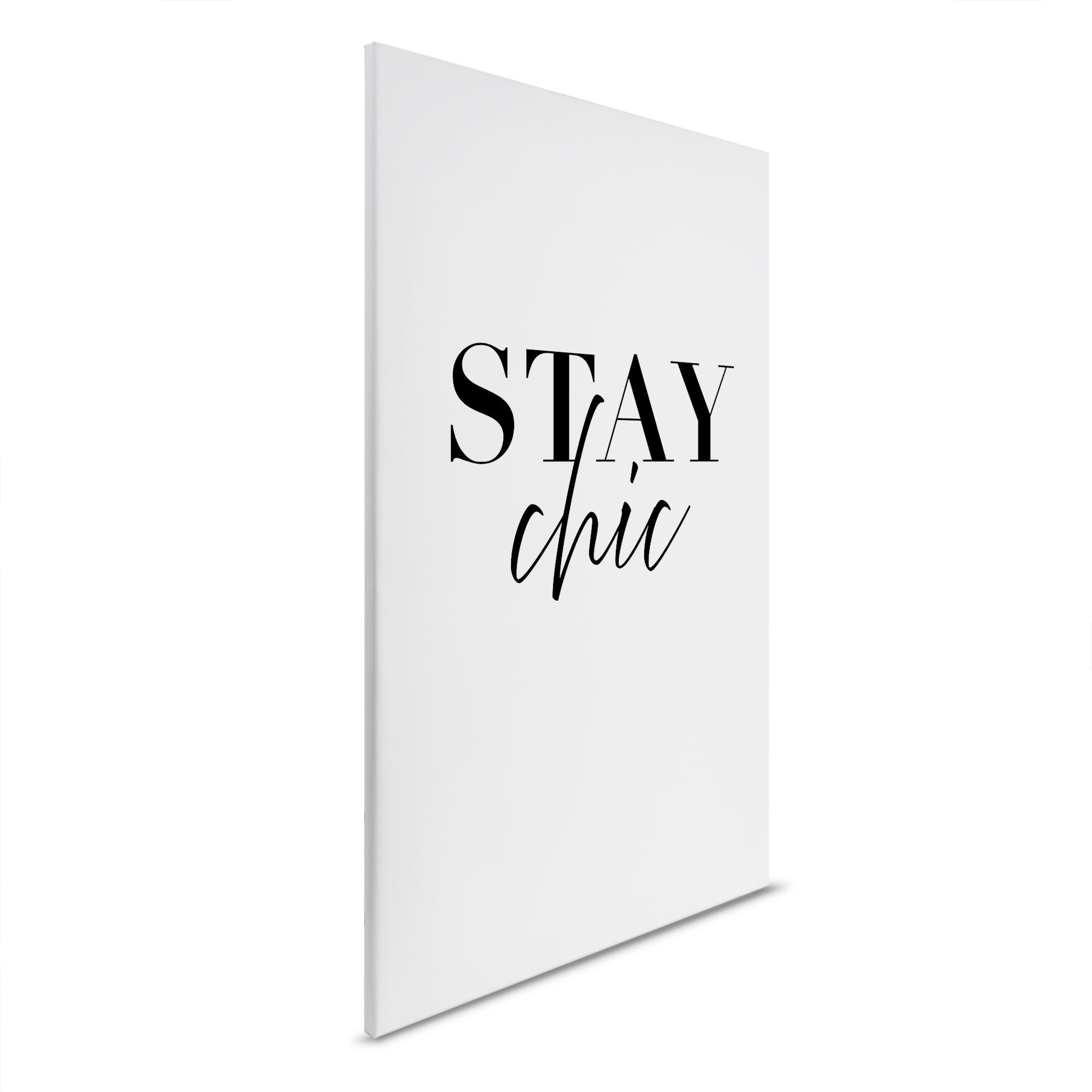         Stay Chic - Toile minimaliste noir et blanc - 30 x 45 cm - Blanc, Noir
    