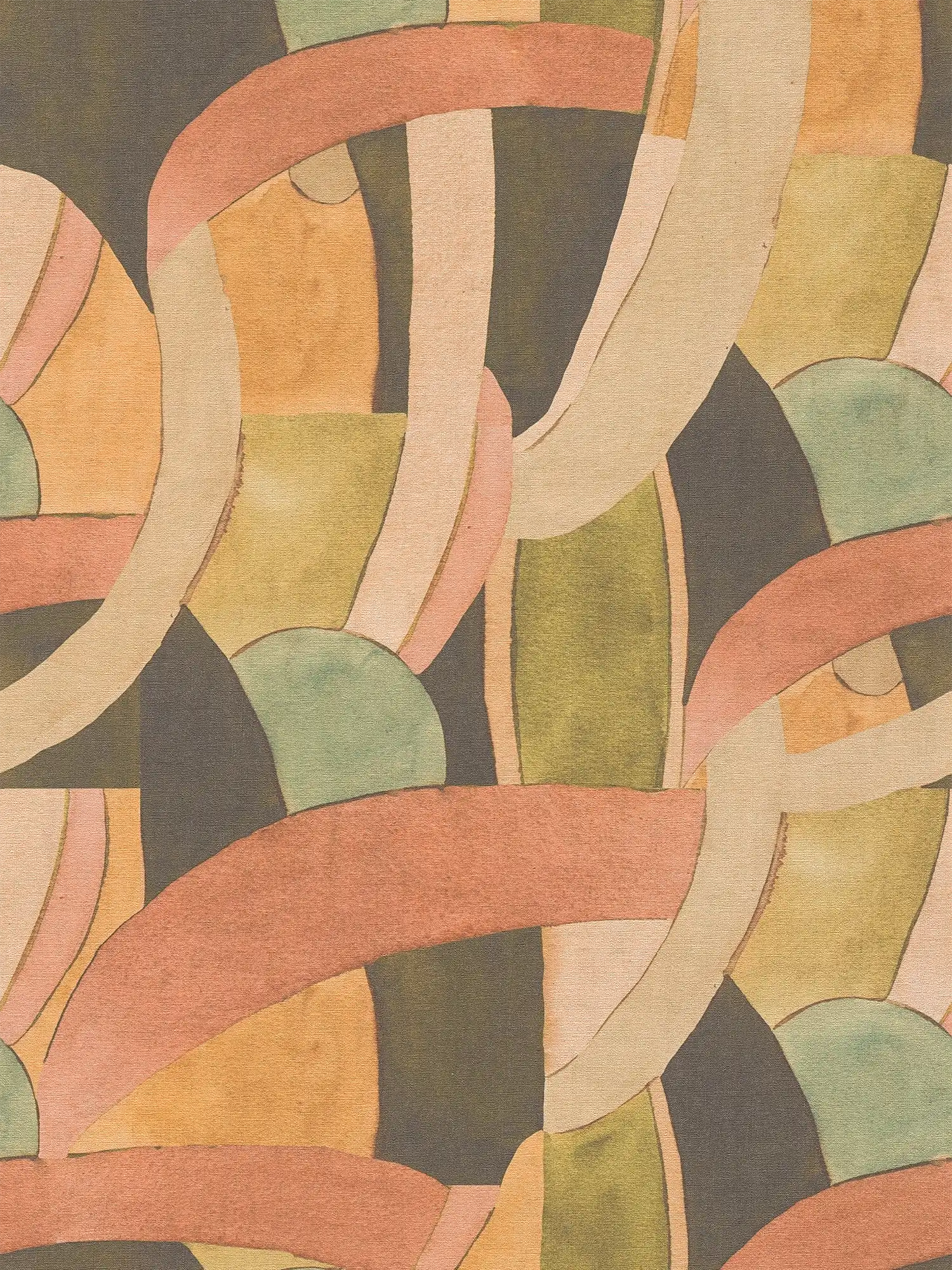         Moderne Vliestapete mit dynamischem Design im abstraktem Stil und einfacher Oberflächenstruktur – Bunt
    