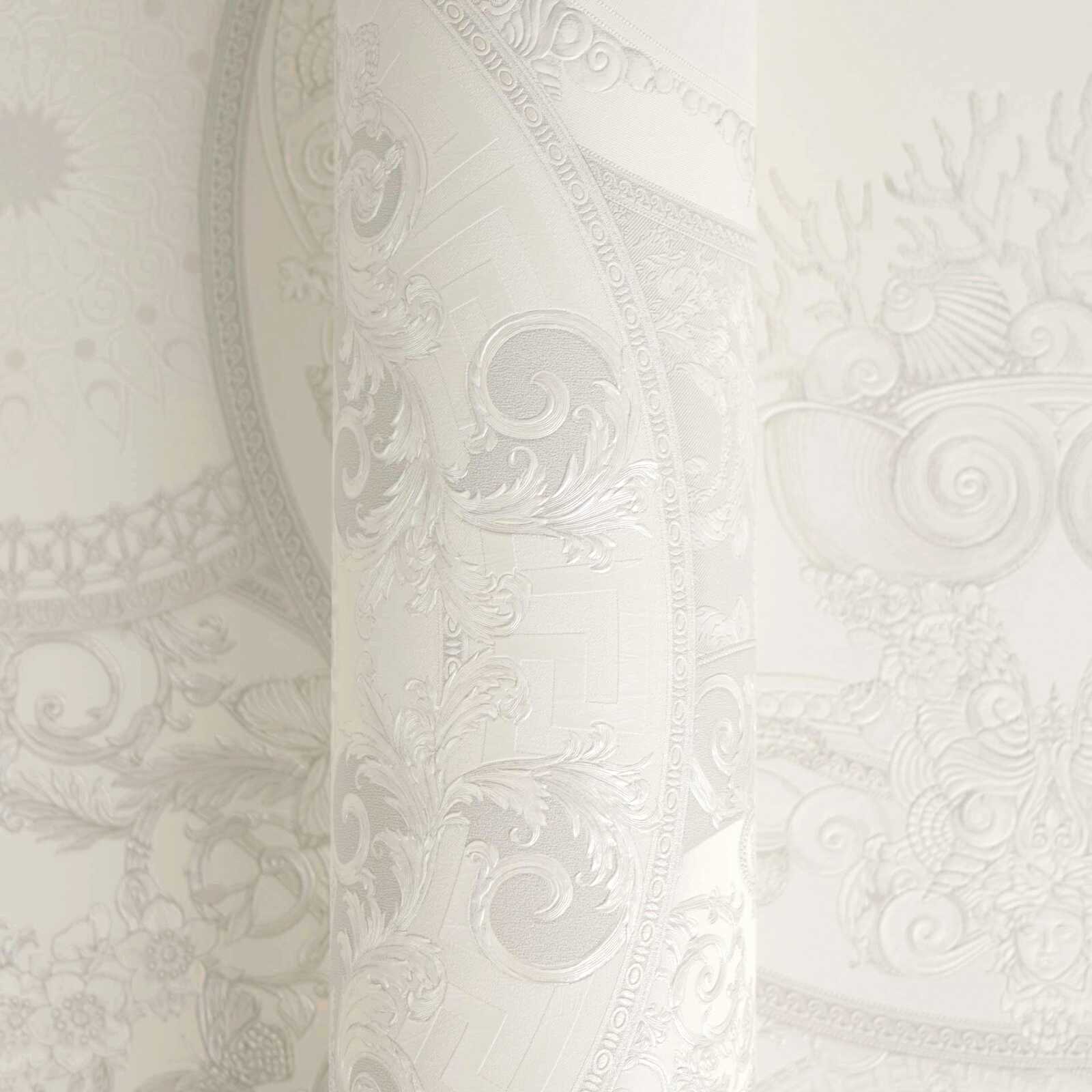             VERSACE non-woven wallpaper with gloss effect - metallic, white
        