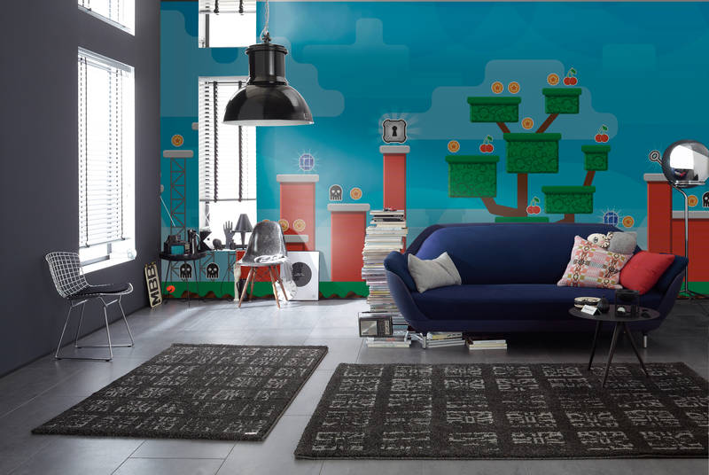 Sofa, Couch, Wohnzimmer, blaues Sofa, Wohnkultur