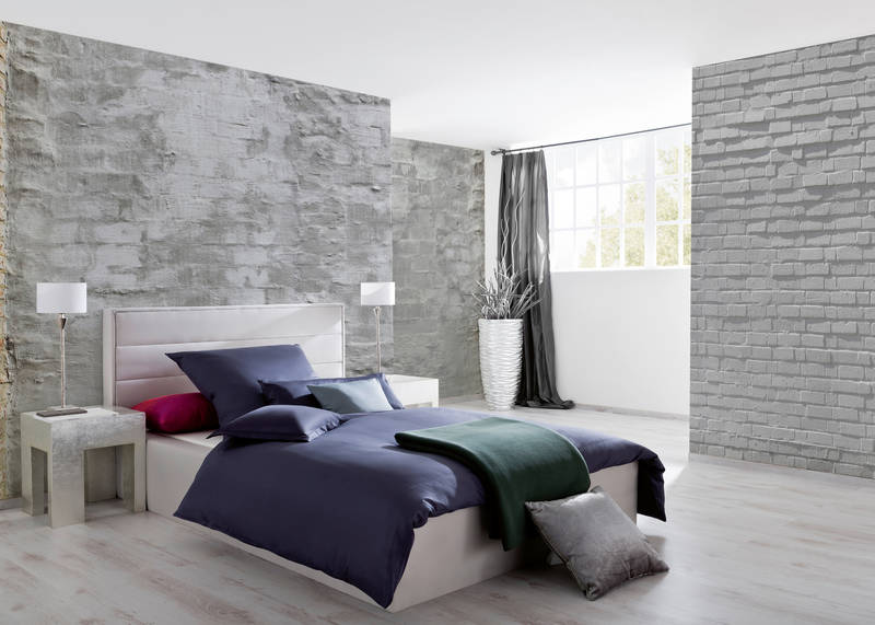             Urban Loft Style Vliestapete – Fototapete mit verwitterter Betonstruktur – Grau, Creme
        