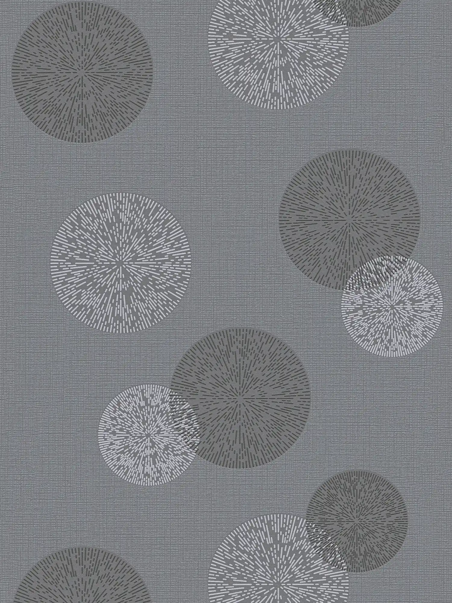         Living room wallpaper with modern circle pattern - grey
    