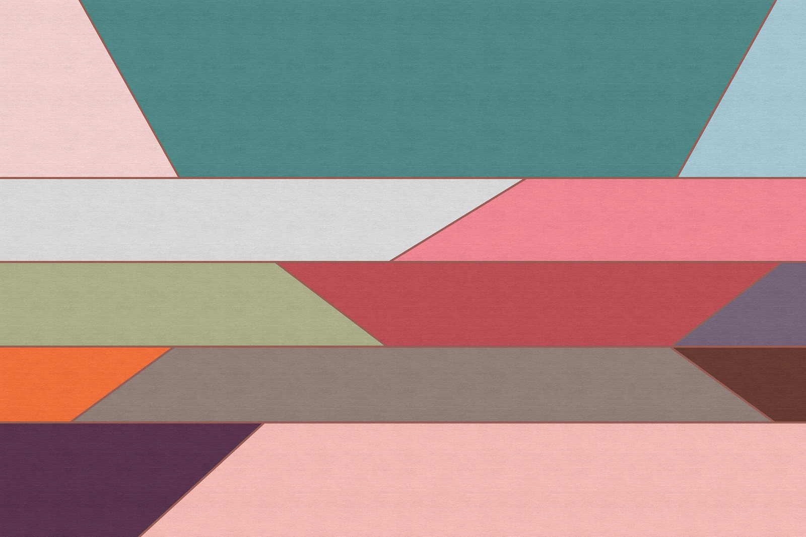             Geometry 2 - Leinwandbild mit buntem Querstreifen Muster in gerippter Struktur – 0,90 m x 0,60 m
        