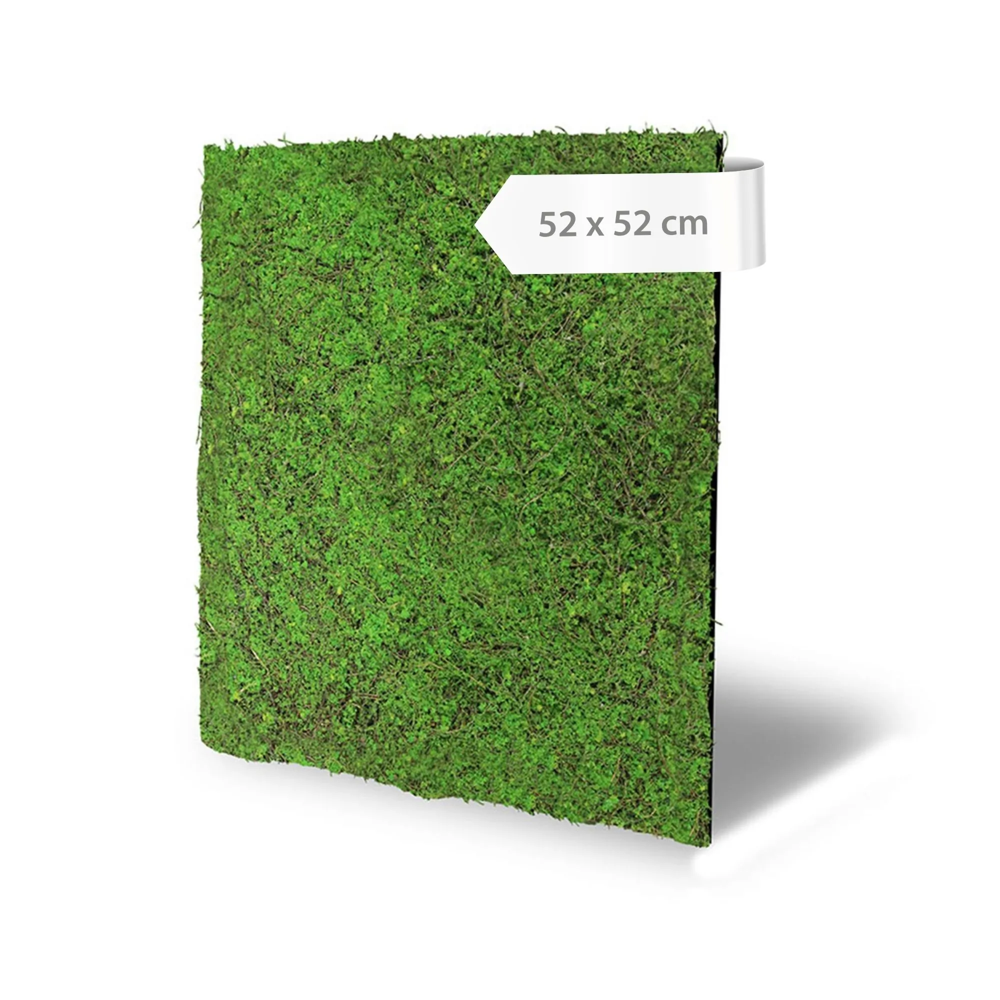 Kunstpflanze Wandpaneele mit Baumstruktur in tiefem Waldgrün 52 x 52 cm – Grün