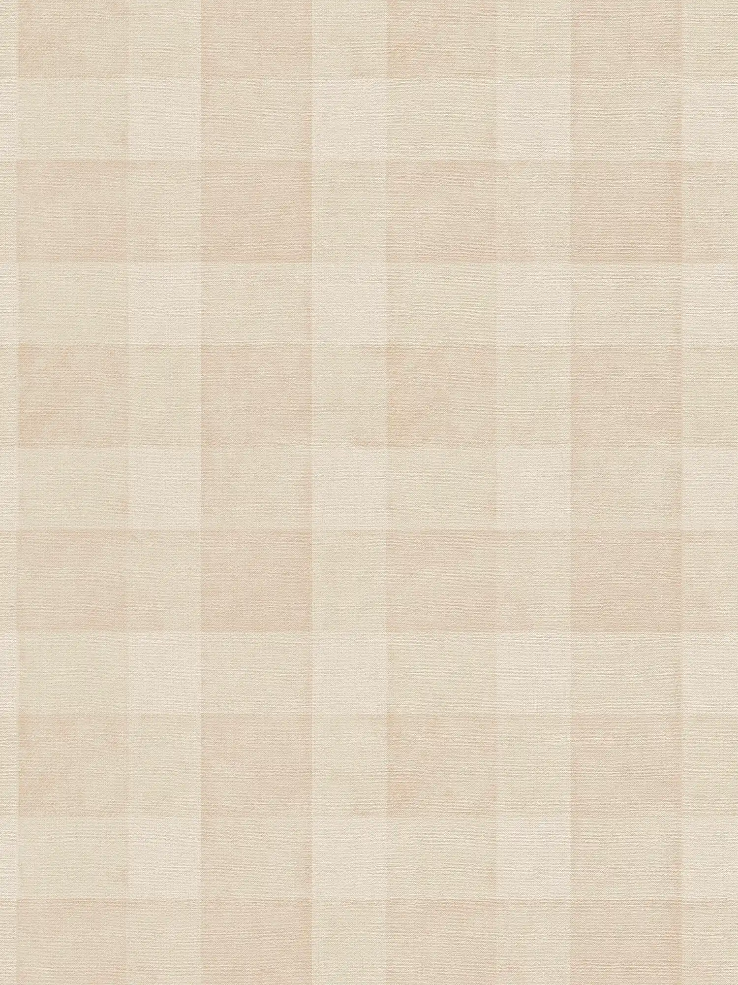        Non-woven wallpaper PVC-free check pattern with linen look - beige
    
