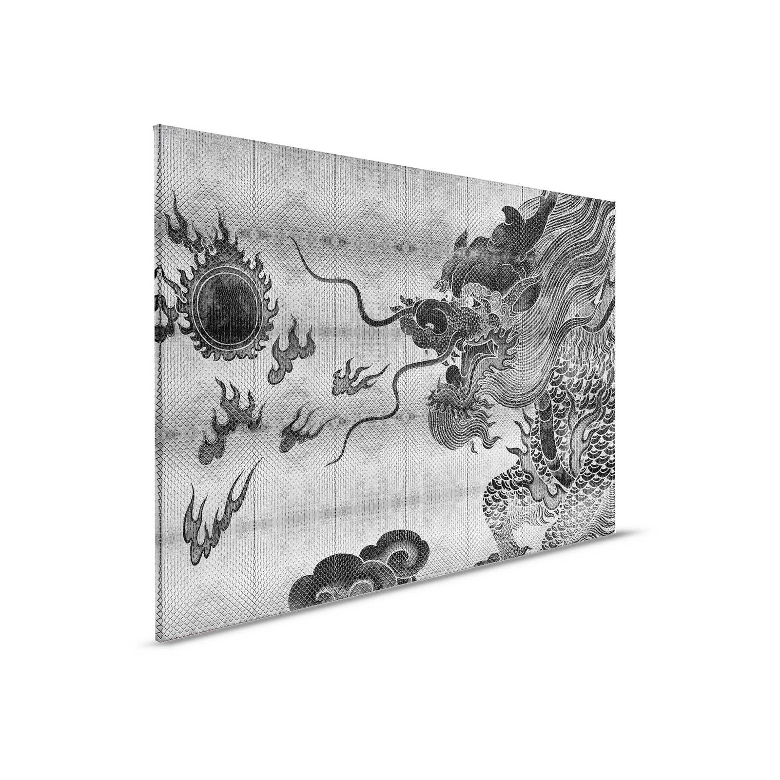         Shenzen 3 - Dragon Canvas Painting Metallic Silver Asian Style - 0.90 m x 0.60 m
    