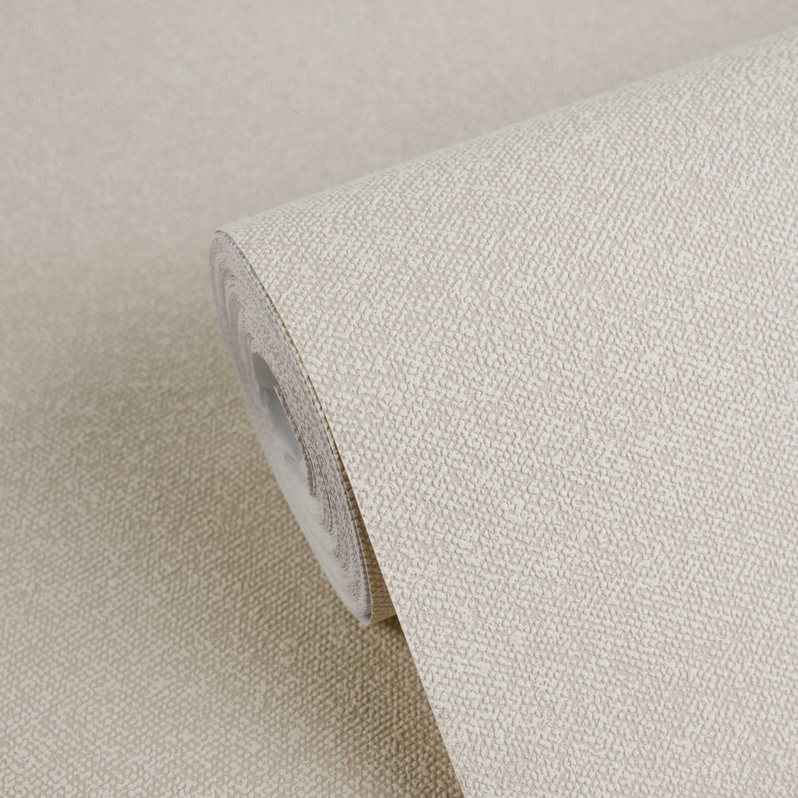 Textil-Optik Tapete einfarbig – Beige, Creme