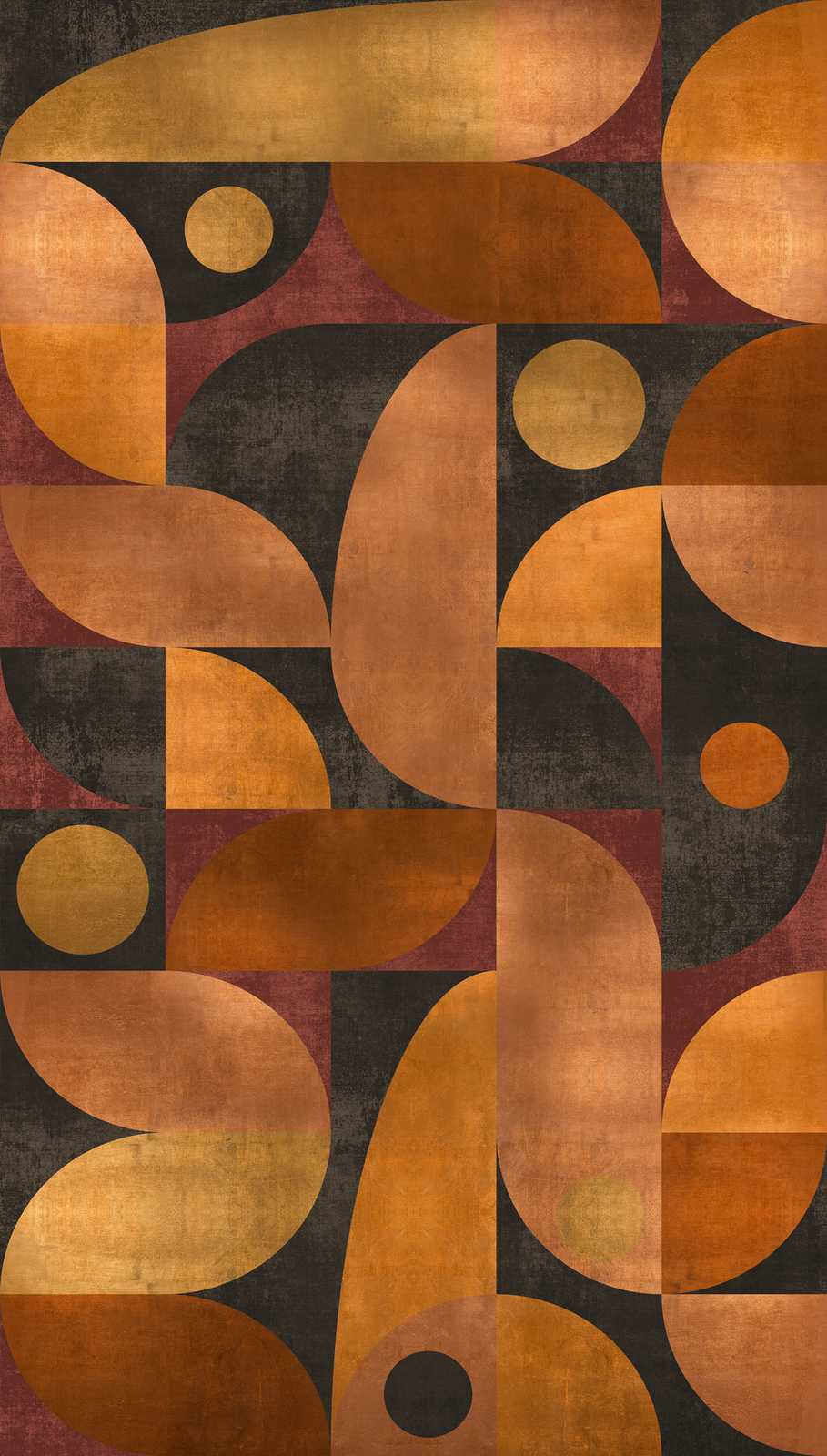 abstract-art, geometric, orange, schwarz, muster