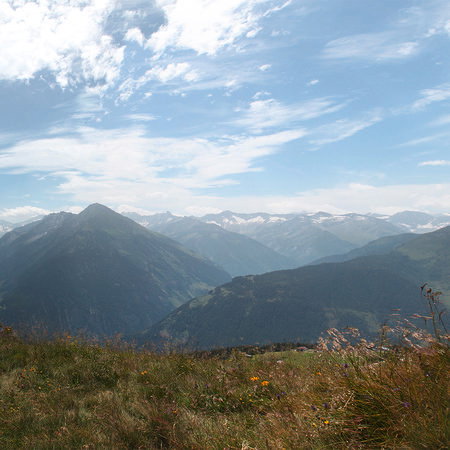 Berge, Berglandschaft, Panorama, Wiese, Schichtwolken