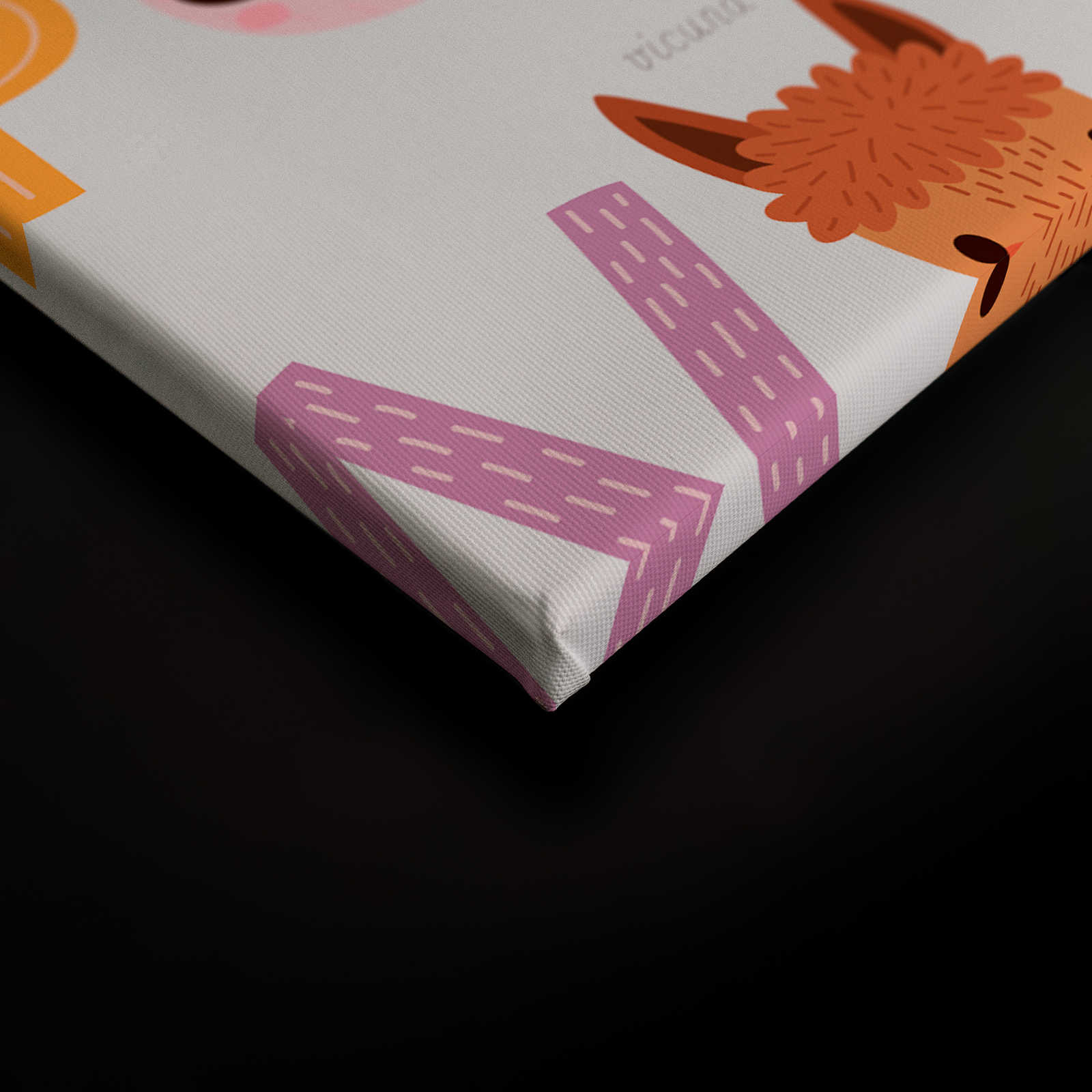 Leinwand ABC mit Tieren und Tiernamen – 90 cm x 60 cm