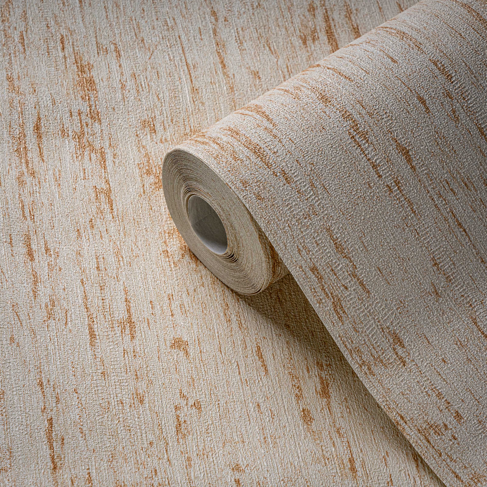 Rasch Vliesbehang Geel Effen Met Linnen Structuur - 746082 - 10,05m X 53cm
