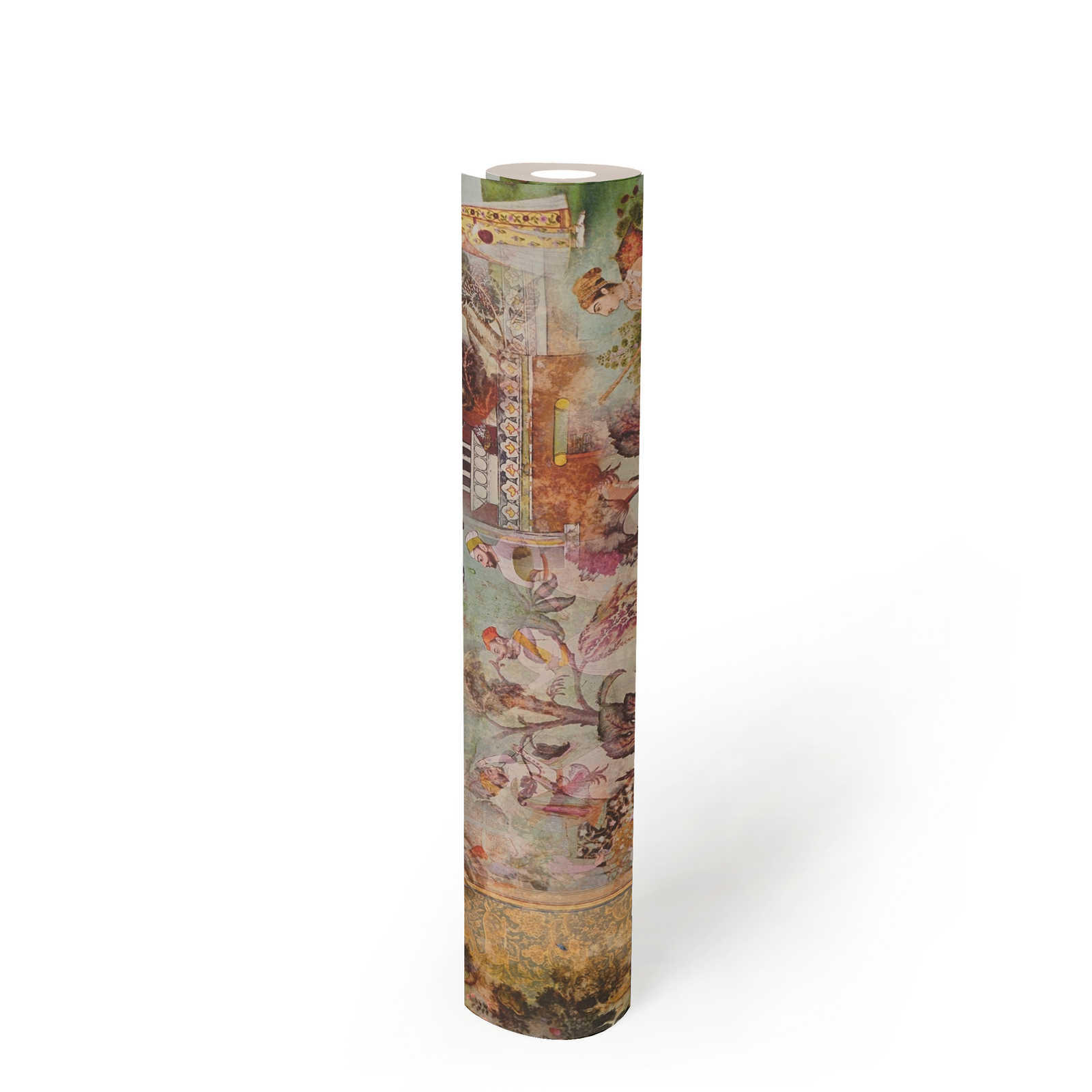             Ethno behang Indisch vintage design - veelkleurig, bruin
        