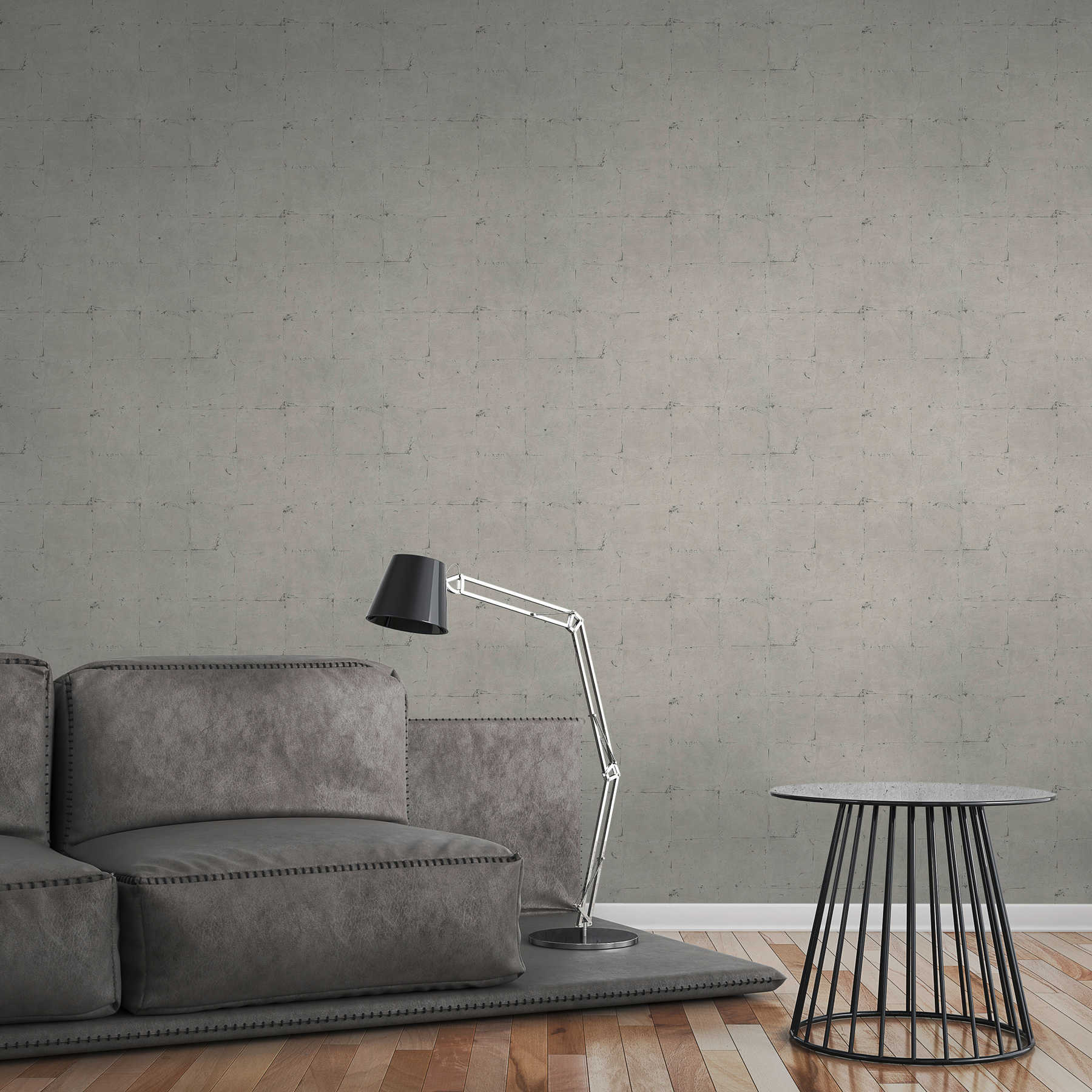             Tapete in Steinoptik mit Strukturmuster – Grau, Beige
        