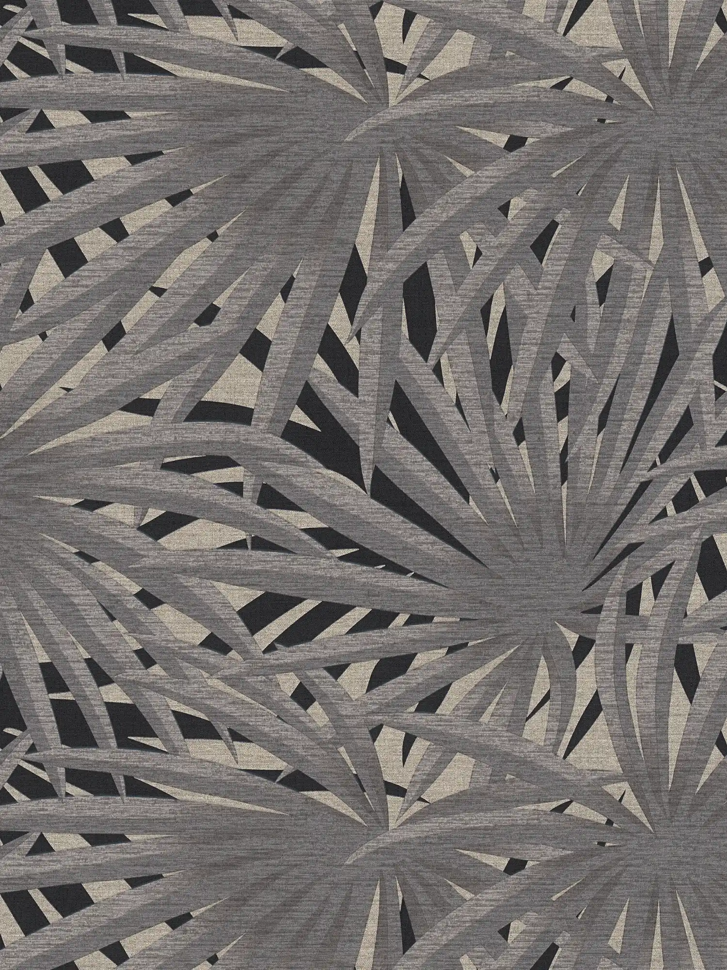             Papier peint intissé Jungle Design avec effet métallique - gris, métallique, noir
        