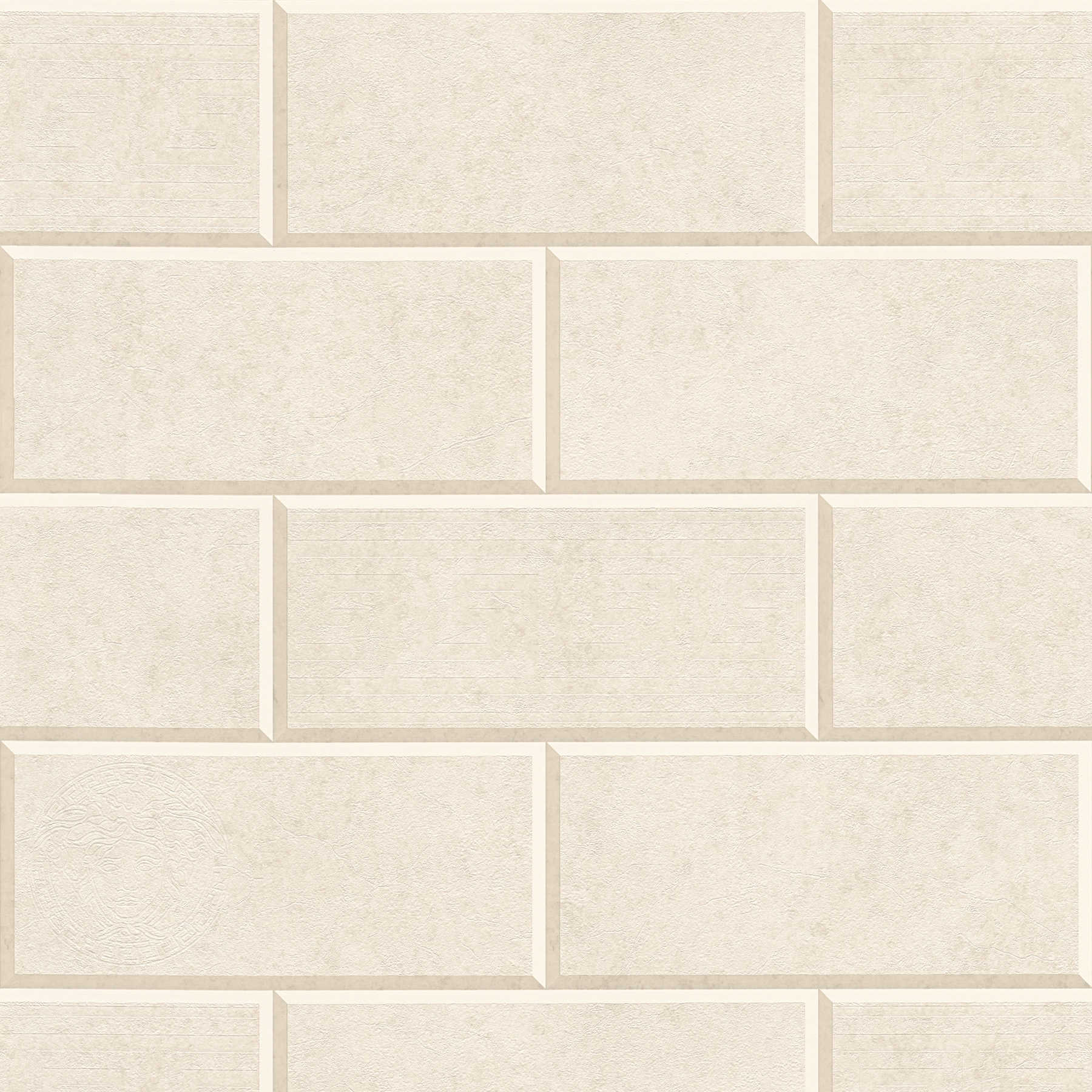         Wallpaper stone look sandstone masonry - beige, cream
    