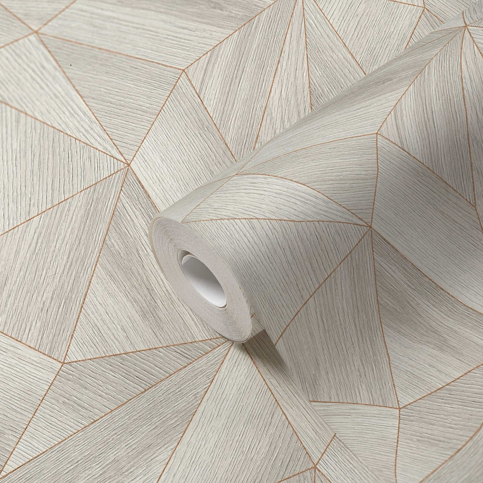             Holzoptik Tapete modernes Design & Metallic-Effekt – Grau, Gold
        