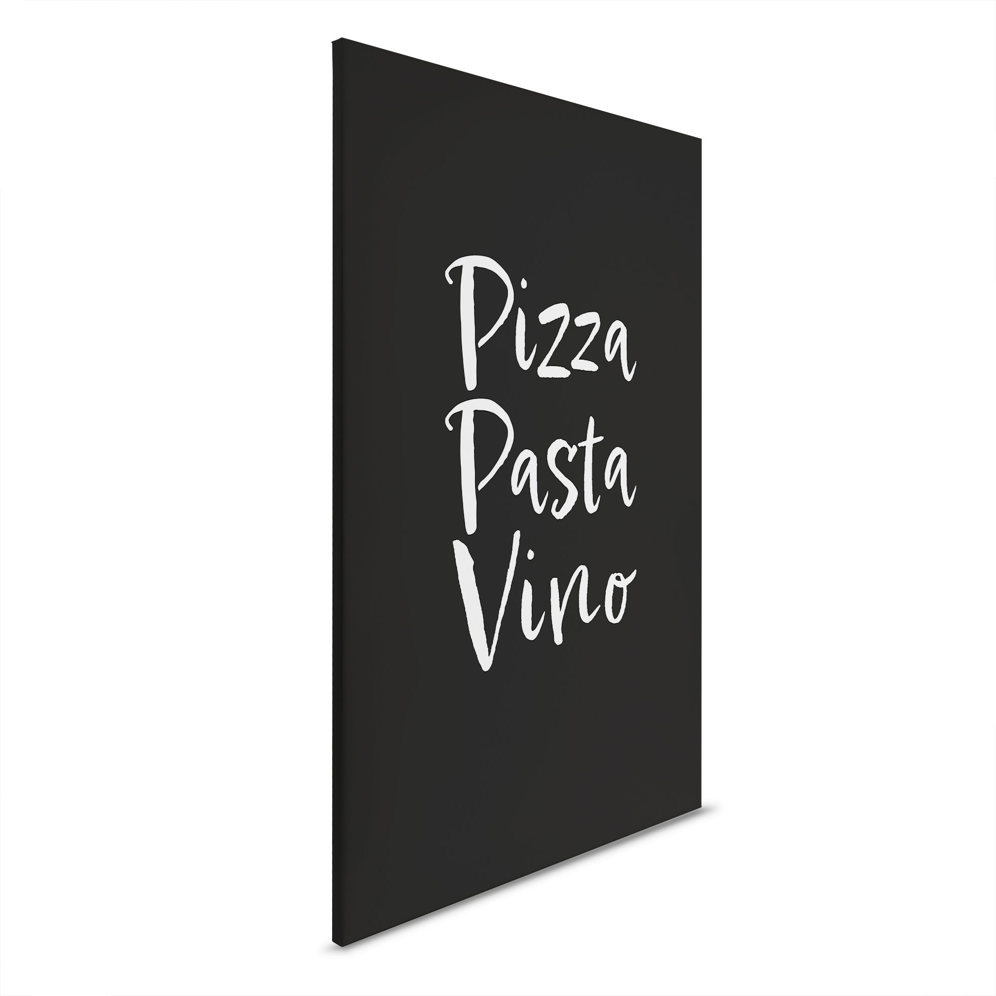         Pizza Pasta Vino - L'art de vivre italien sur toile - 30 x 45 cm - Blanc, Noir
    