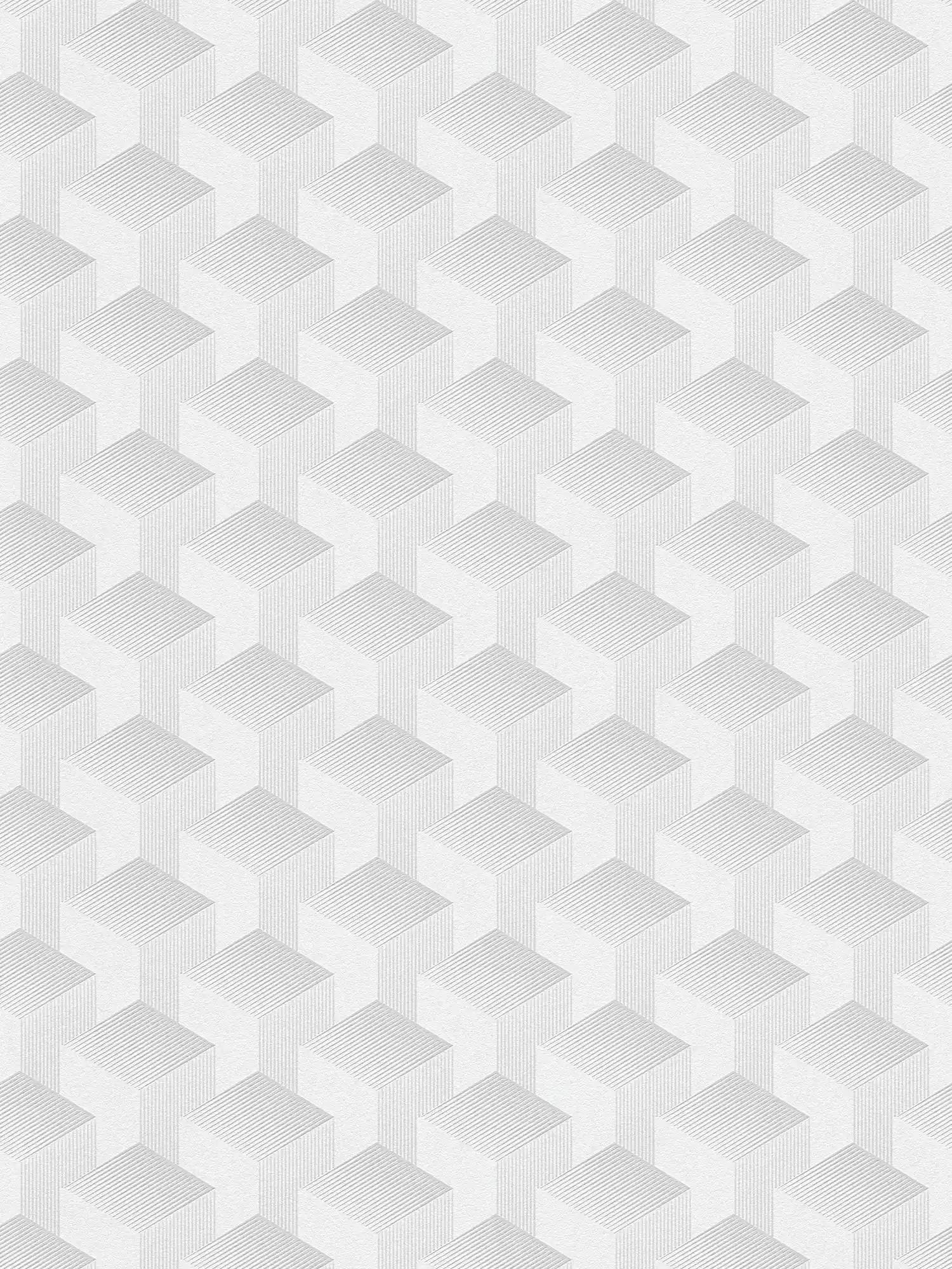         Geometric 3D wallpaper with graphic pattern matt - grey
    