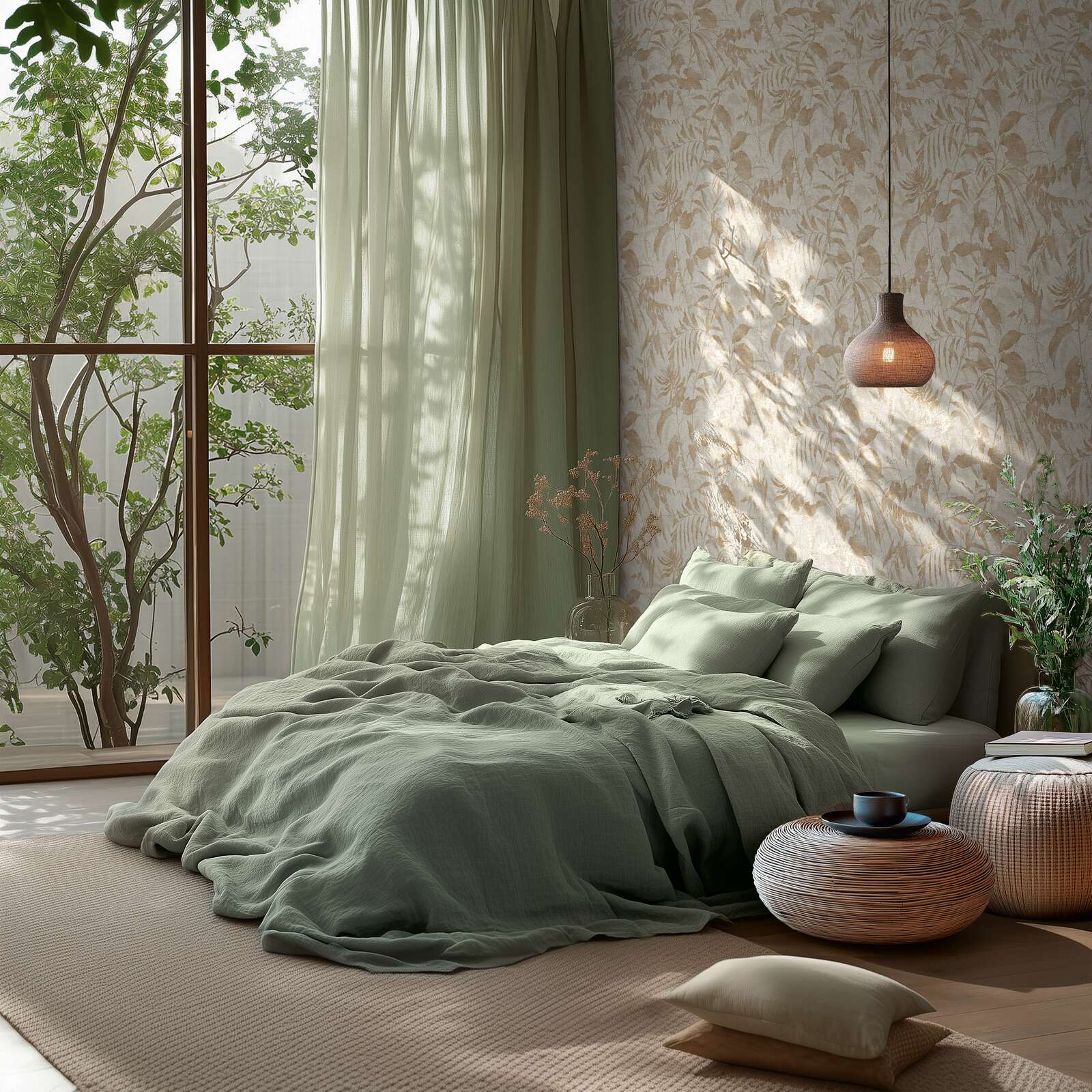 Livingwalls Travel Styles Non-Woven Wallpaper - Botanical Wallpaper In Brown - Tropical Wallpaper For Various Rooms In 10.05 M X 0.53 M