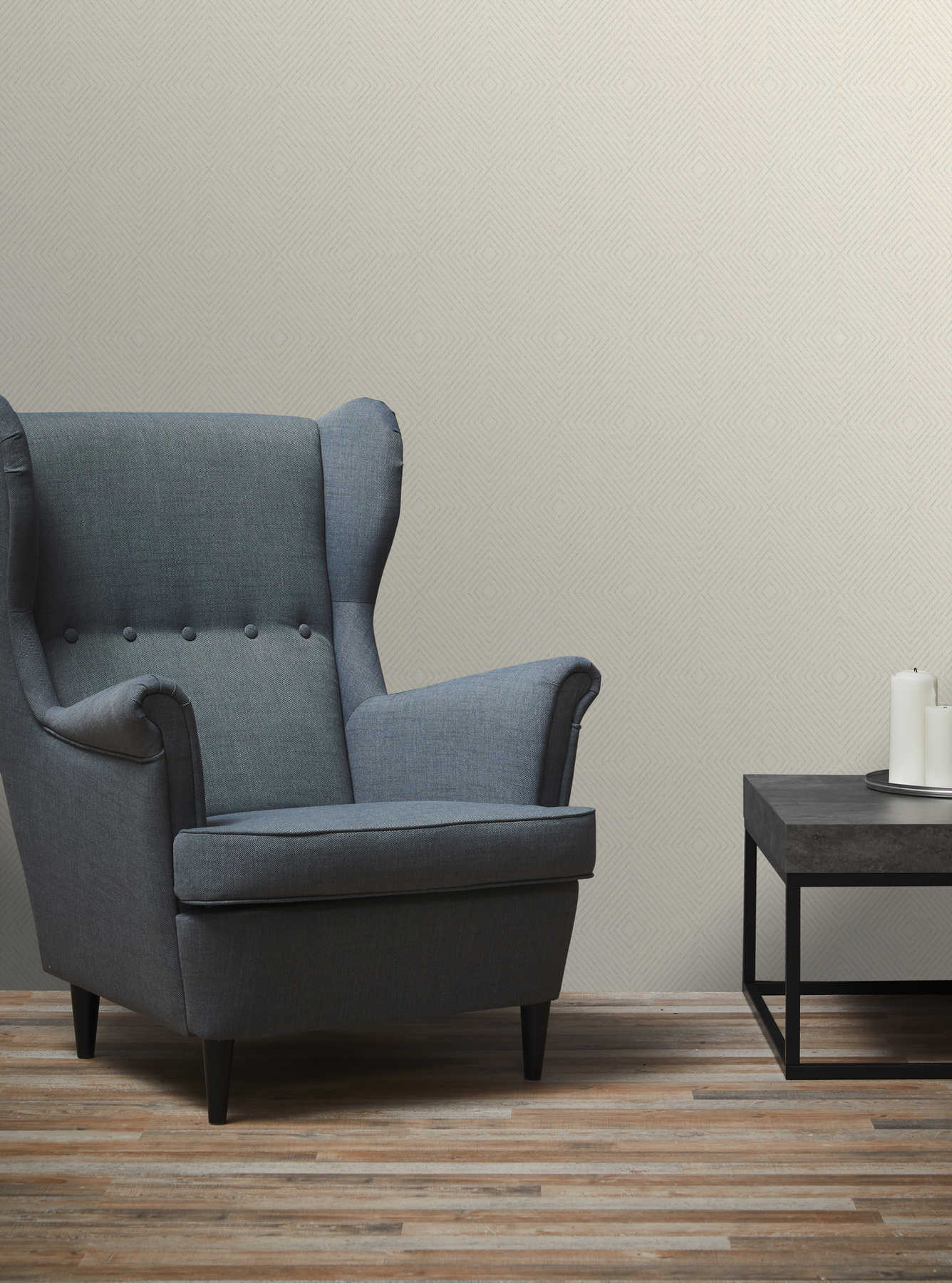             Tapete Grafik-Design, Scandinavian Style – Creme, Metallic
        