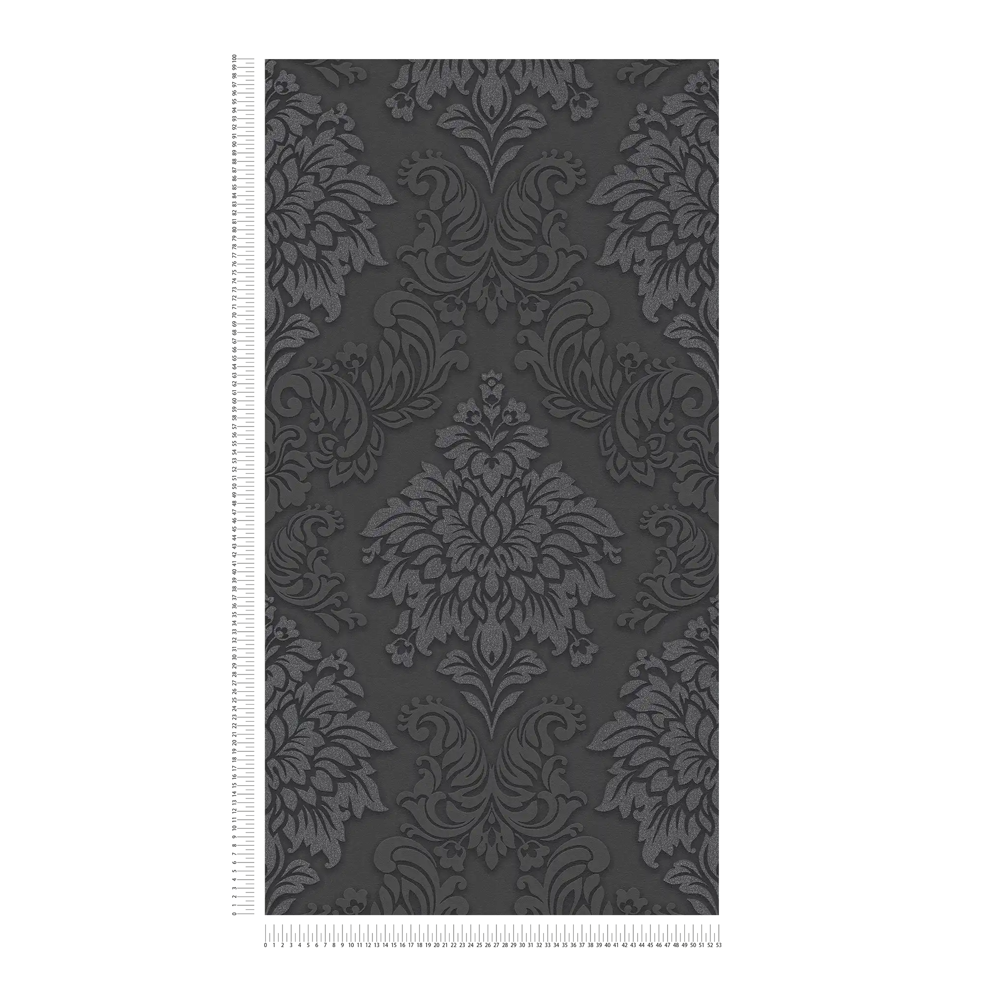 Papier Peint Intissé Marburg Ornement Barock Gris Argenté - 10,05x0,53m - Made In Germany