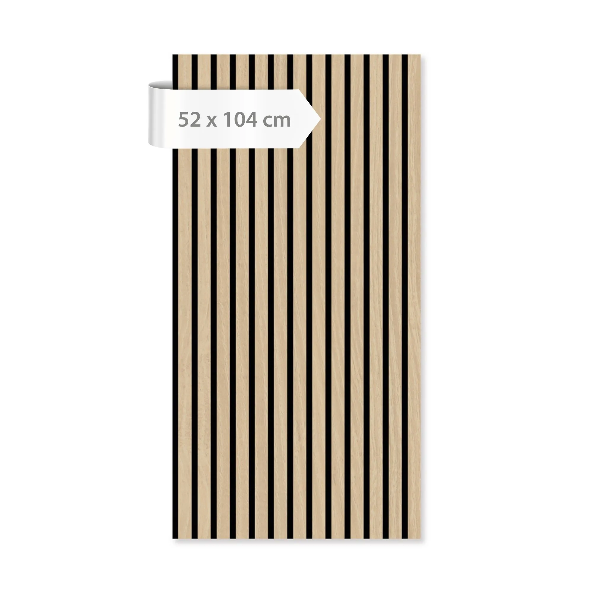 Solid wood acoustic wall panels with Fanal Oak veneer, 104 x 52 cm – beige, cream