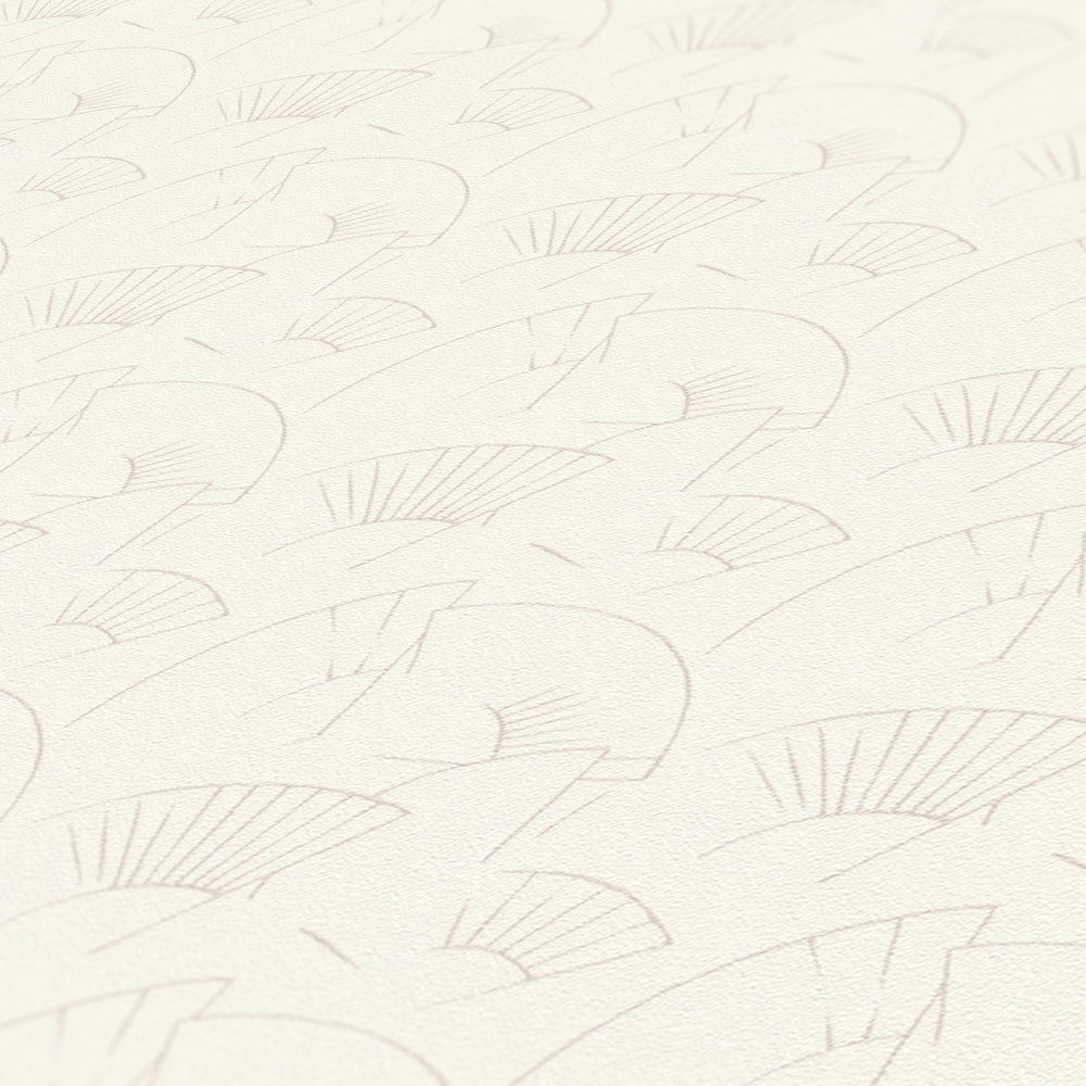             Wallpaper Karl LAGERFELD fan pattern - metallic, white
        