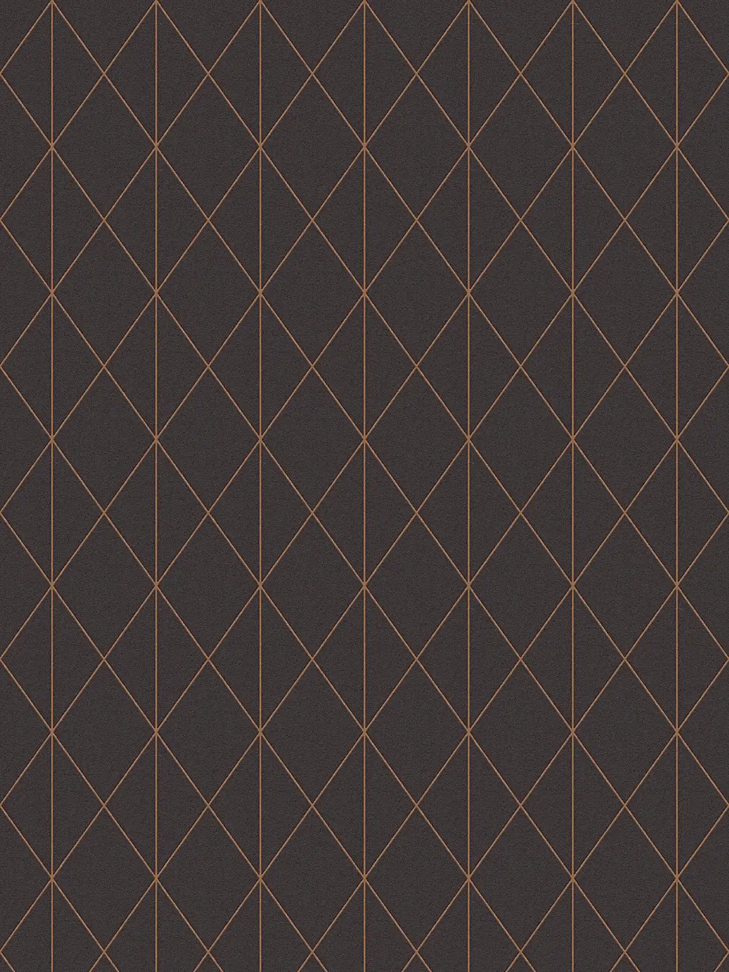         Black non-woven wallpaper with golden line pattern - black
    