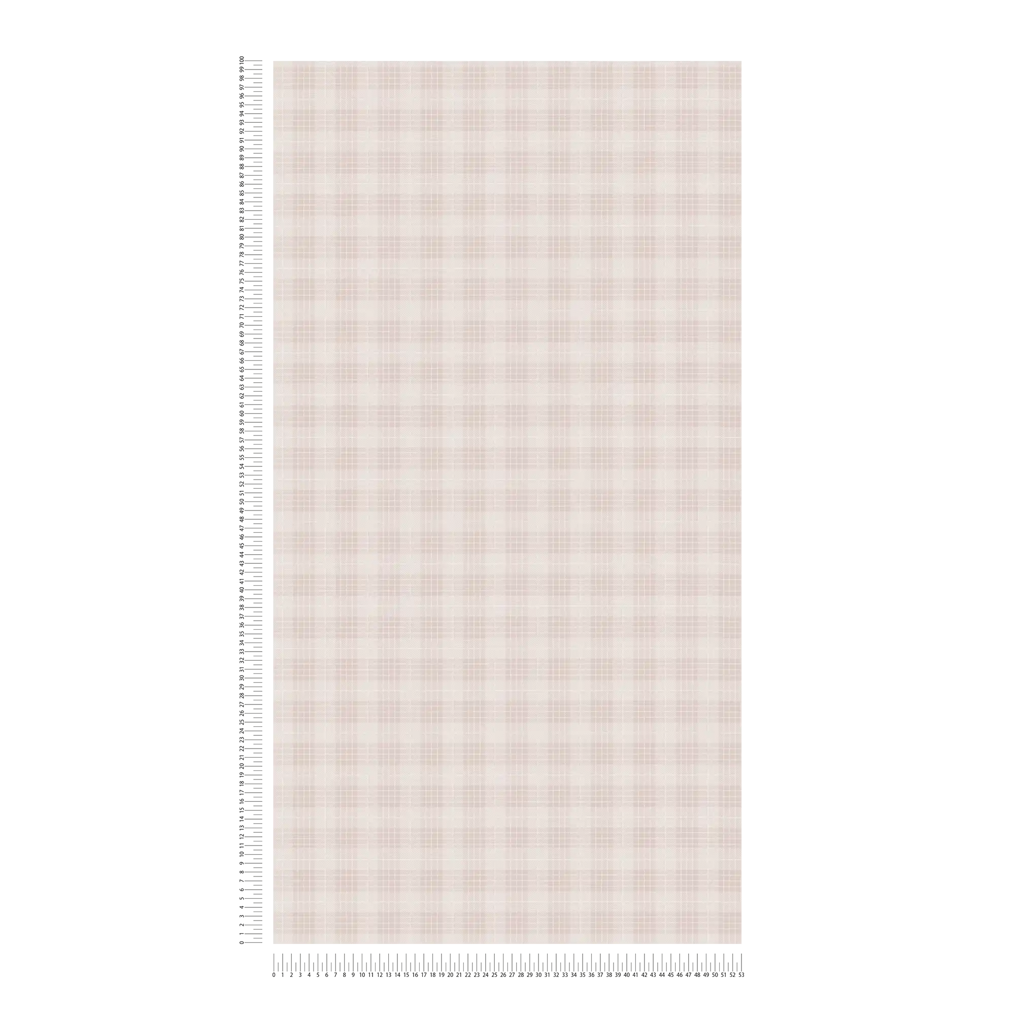 Vliestapete kariert mit Flanell-Stoffoptik – Creme, Weiß
