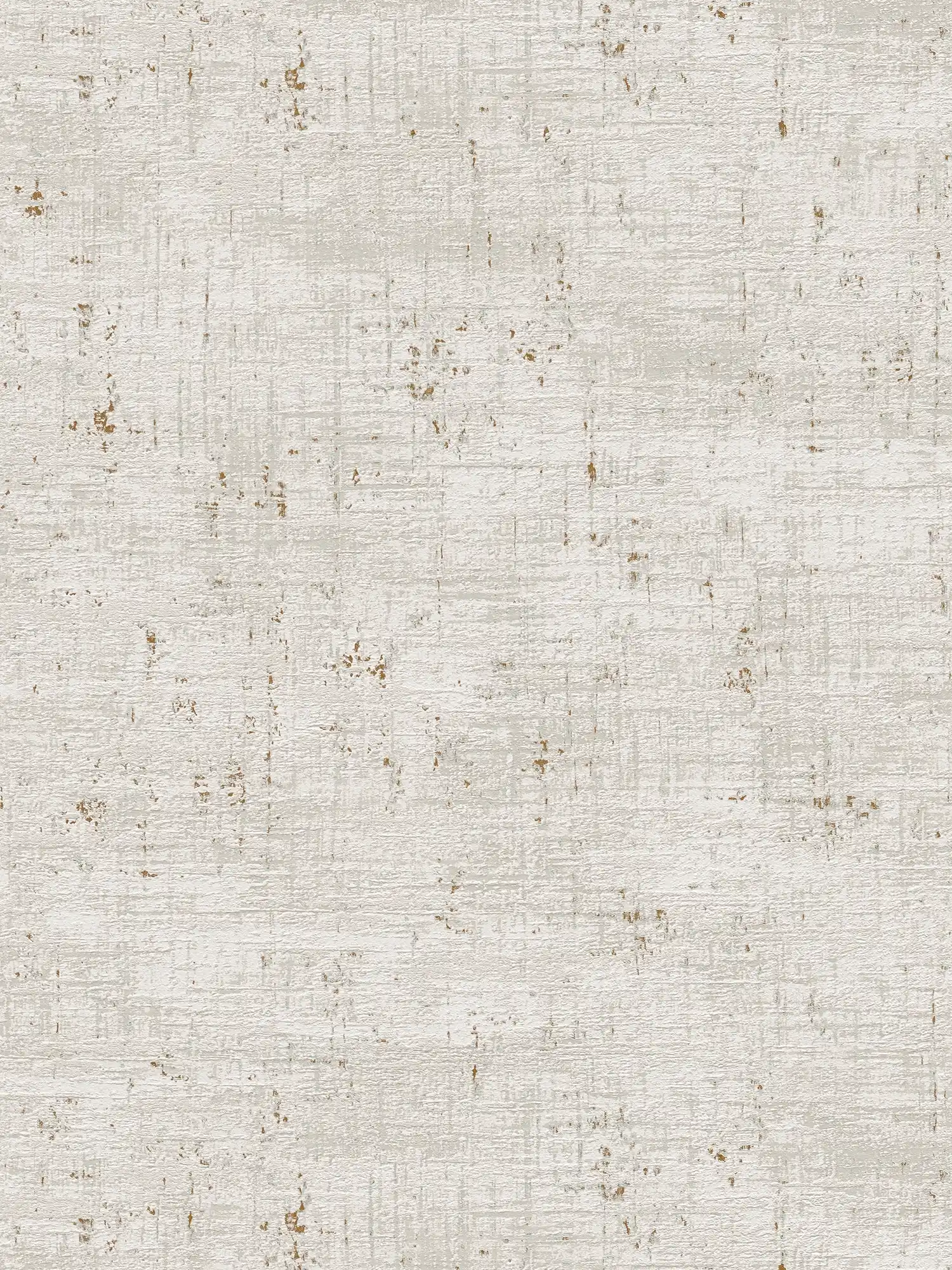 papier peint en papier intissé aspect usé avec accents dorés - gris , blanc, or