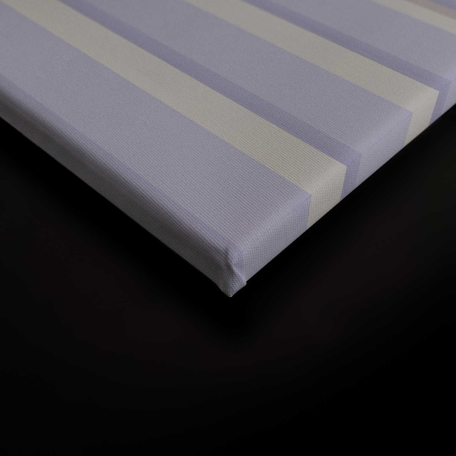 Illusion Room 1 - Leinwandbild 3D Streifen Design in Lila &amp; Grau – 0,90 m x 0,60 m