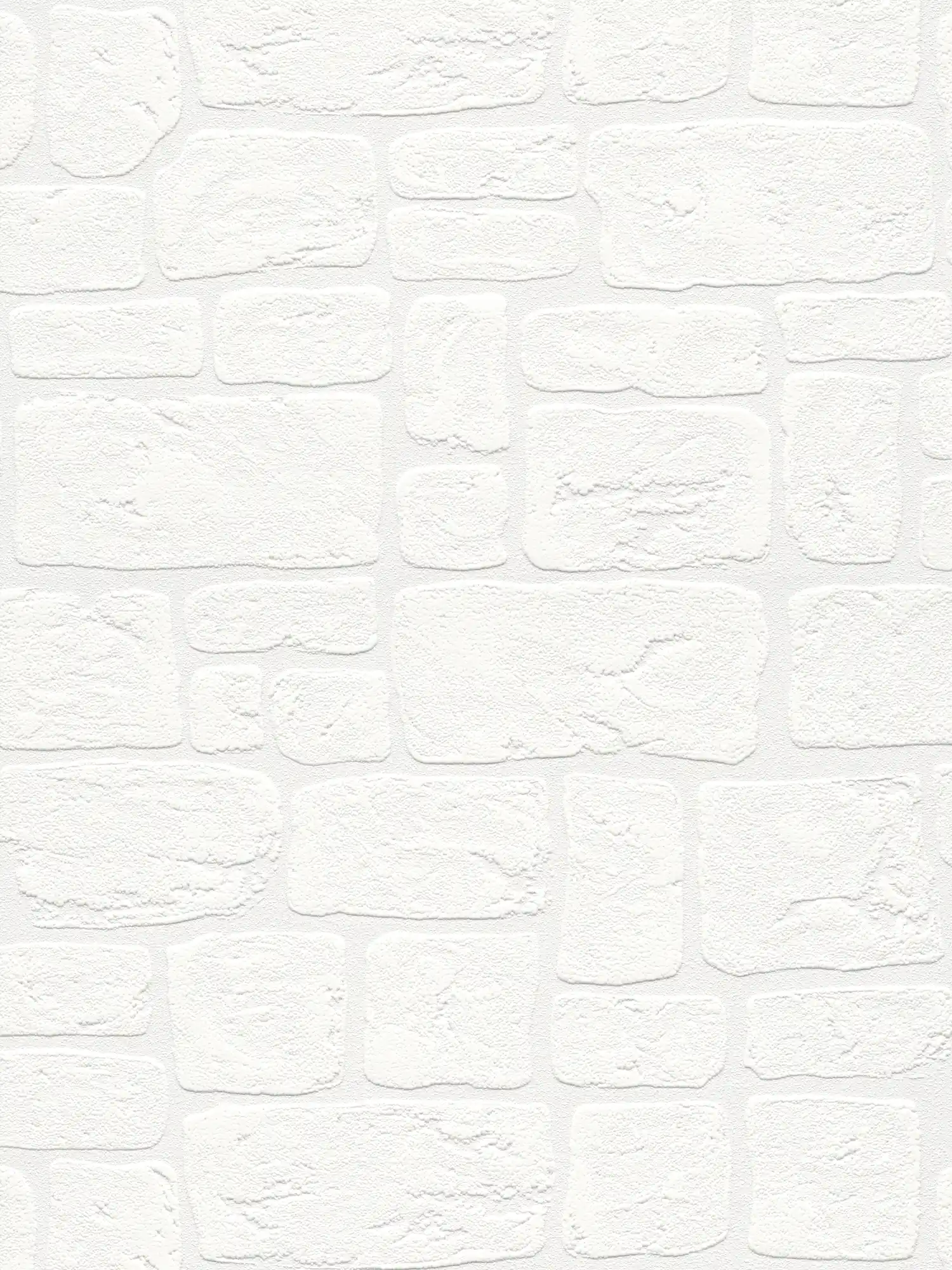         Stone wallpaper with wall design and 3D effect - white
    