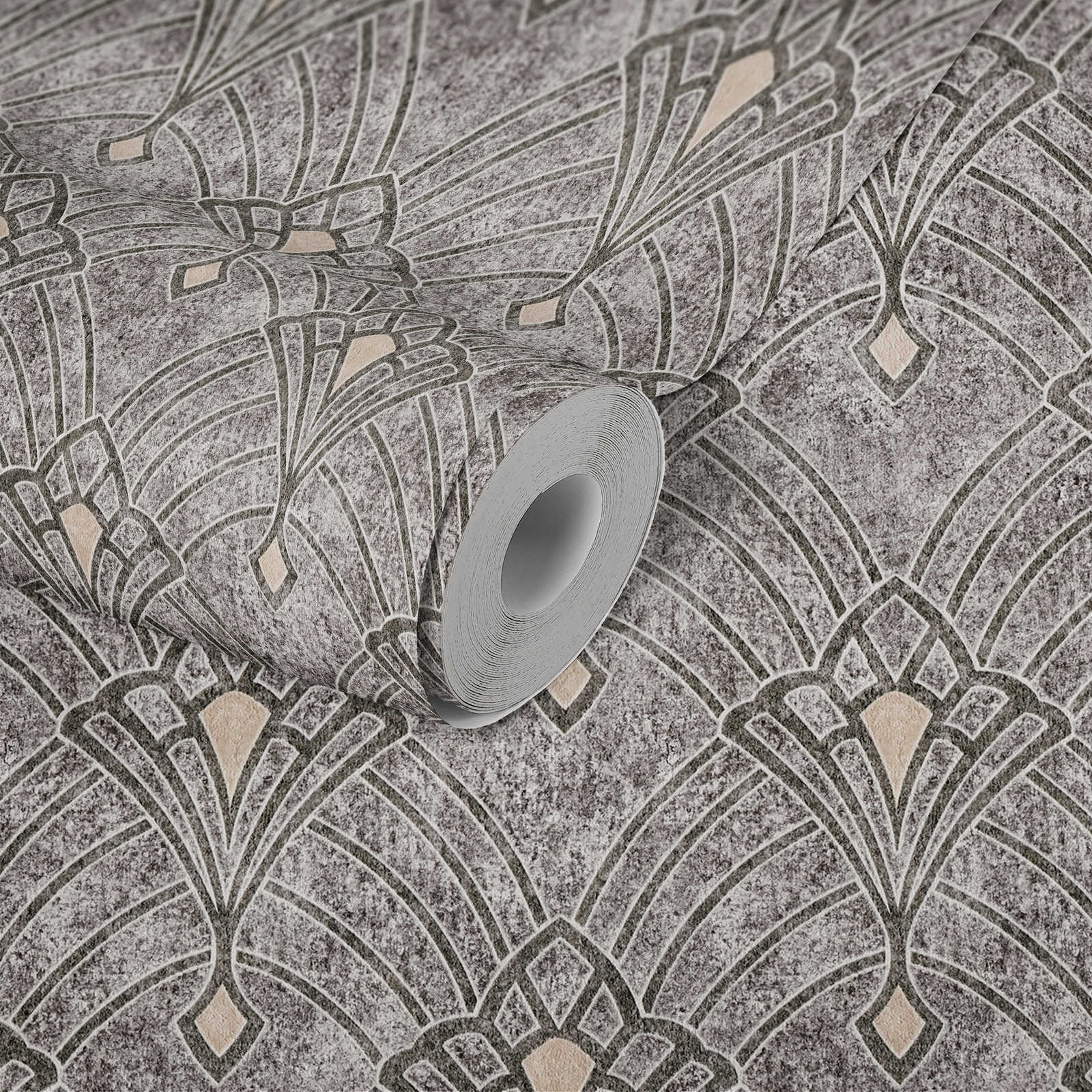             Metallic Tapete Schwarz mit Glanzeffekt & Farbstruktur
        