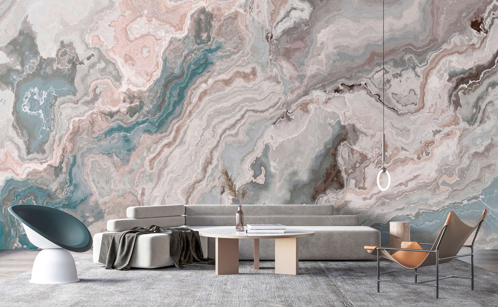 Fototapete »blue marble« - Heller Marmor – Glattes, leicht glänzendes Premiumvlies