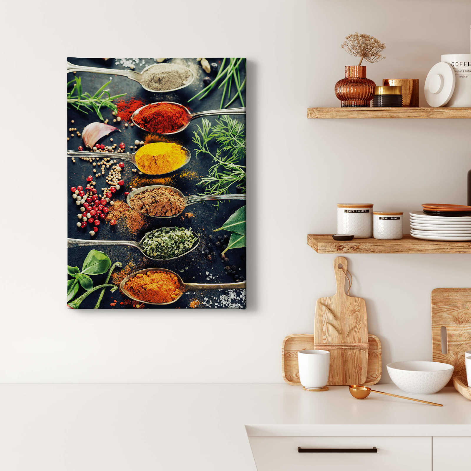             Cuisine toile épices sur cuillère - 0,50 m x 0,70 m
        