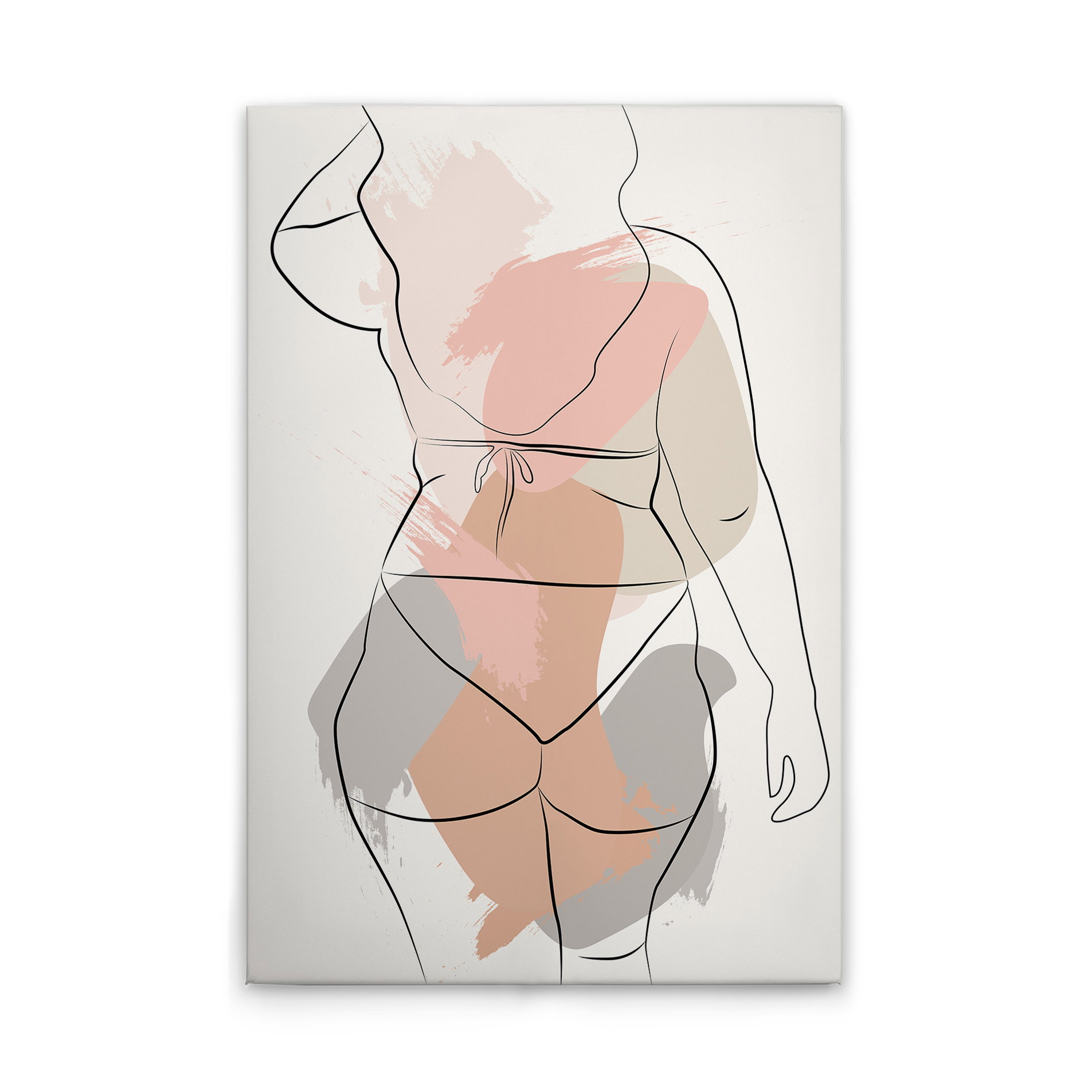             Körperkunst - Sinnliche Silhouette in weichen Farben auf Leinwand – 30 x 45 cm - Weiss, Schwarz
        