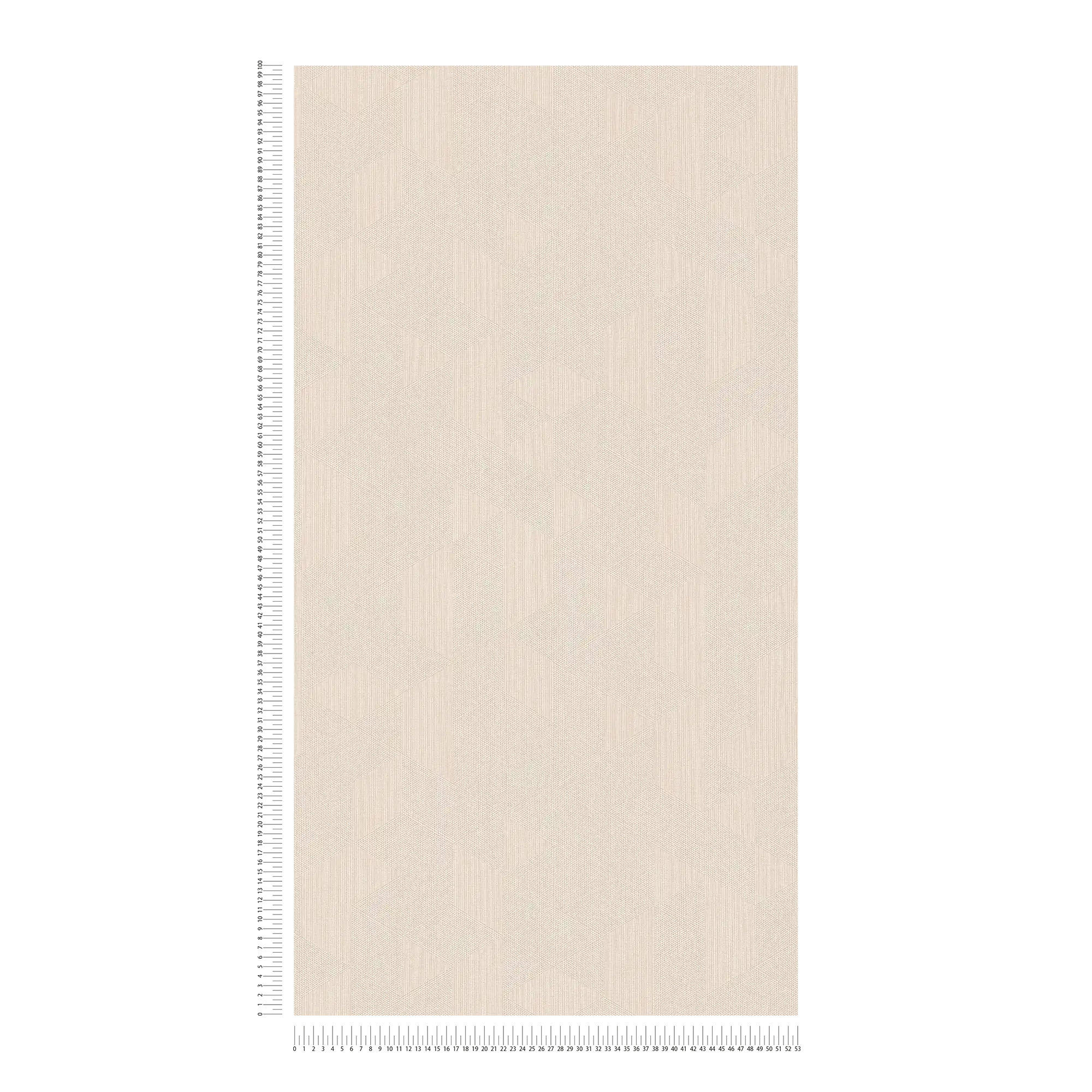 Light beige wallpaper non-woven with graphic pattern shimmer effect beige