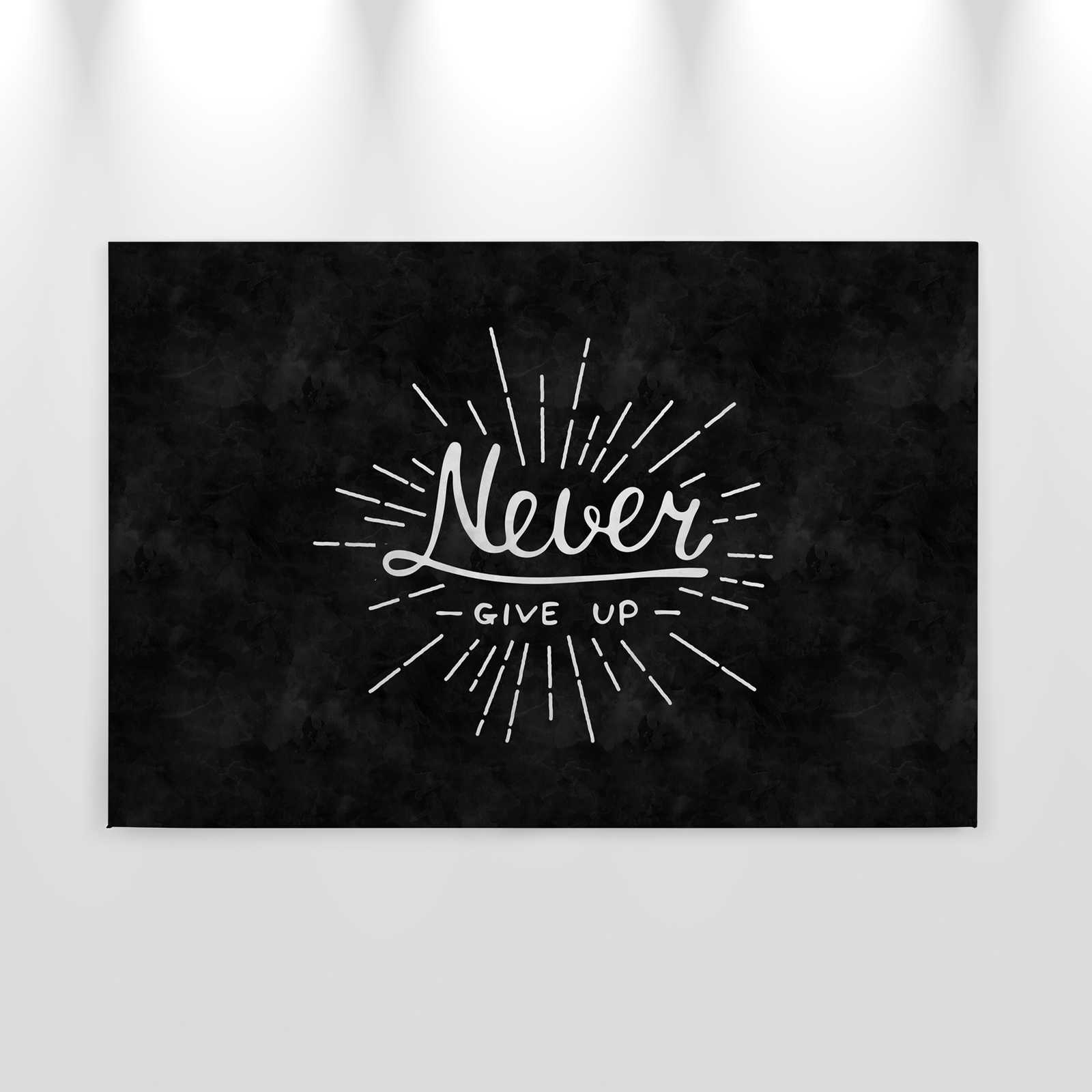 Schwarz-Weißes Leinwandbild Kreidetafel Design – 0,90 m x 0,60 m