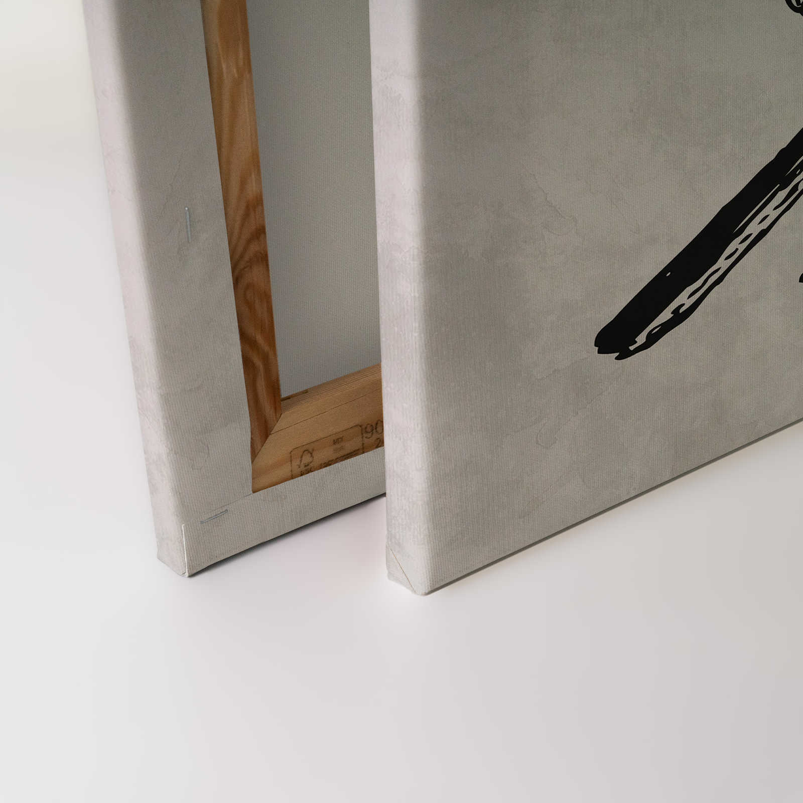             Vogel Leinwandbild im Zeichenlook mit Putzoptik – 0,90 m x 0,60 m
        