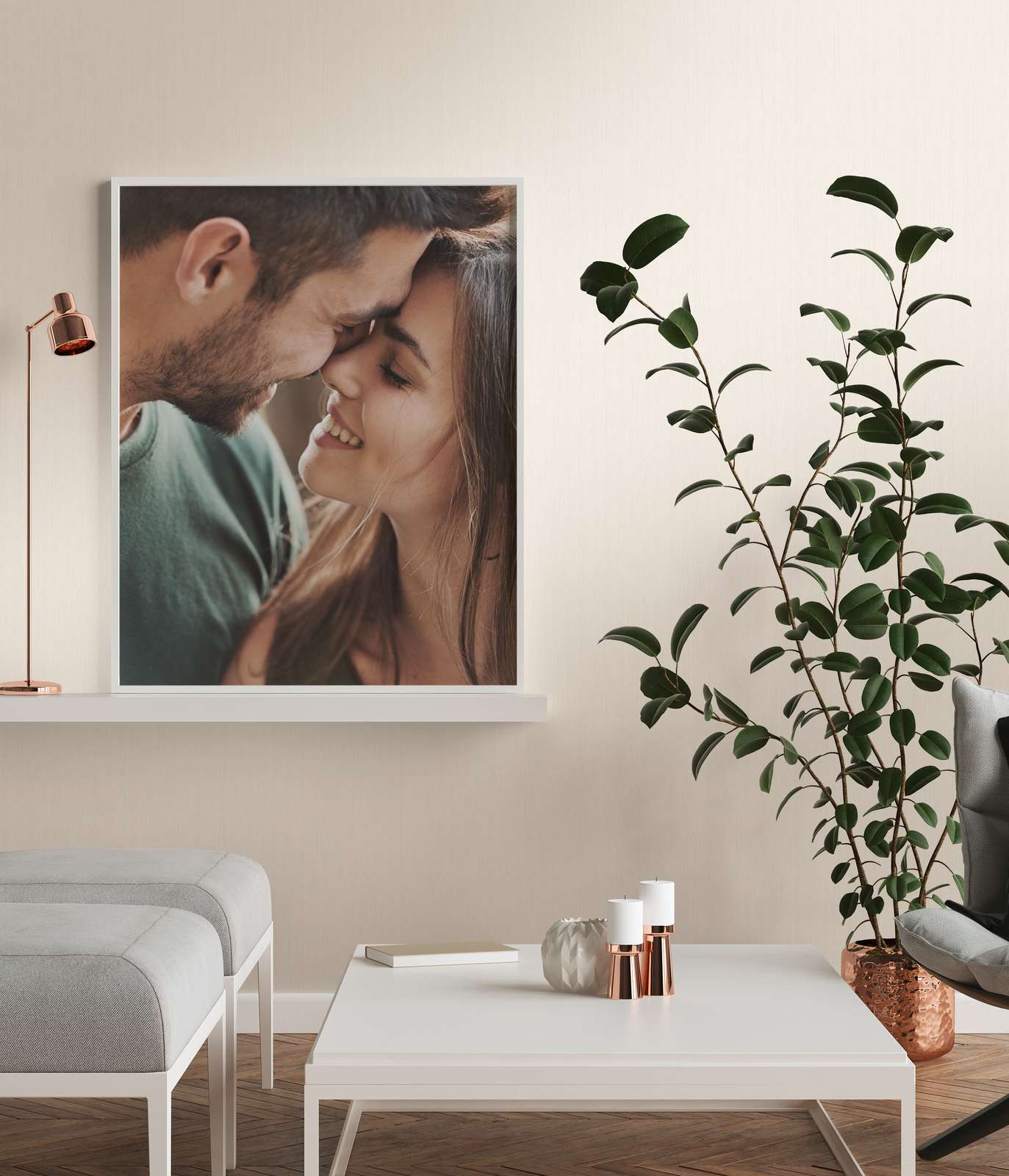             Einfarbige Tapete Creme Beige mit seidenmatt Finish
        