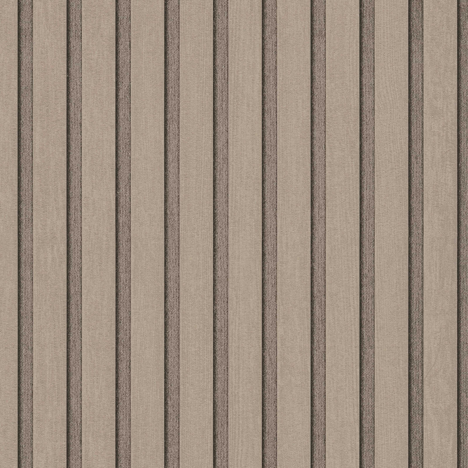         Acoustic panels as non-woven wallpaper - wood stripe look in a timeless trend design - taupe
    