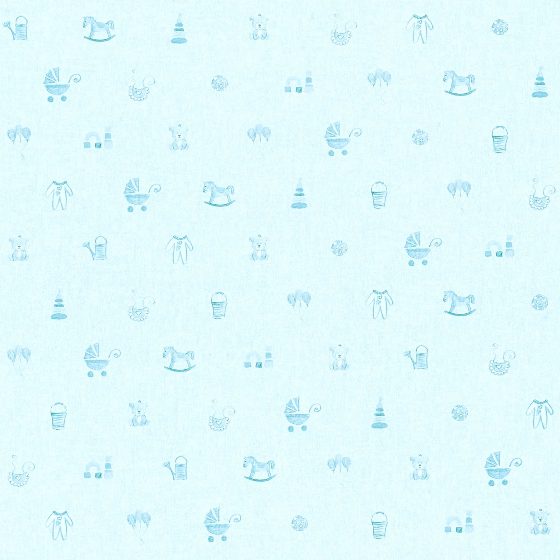         Chambre bébé garçon papier peint à motifs - Bleu
    