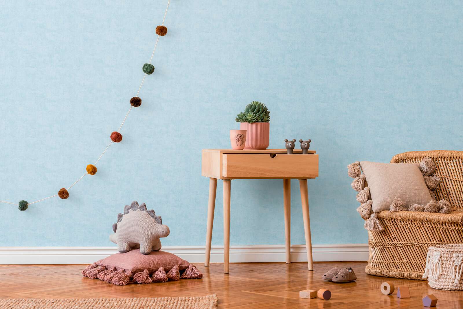             Uni Kinderzimmer Vliestapete - Zeitlos und elegant als ideale Ergänzung zu unseren Motivtapeten – Türkis
        