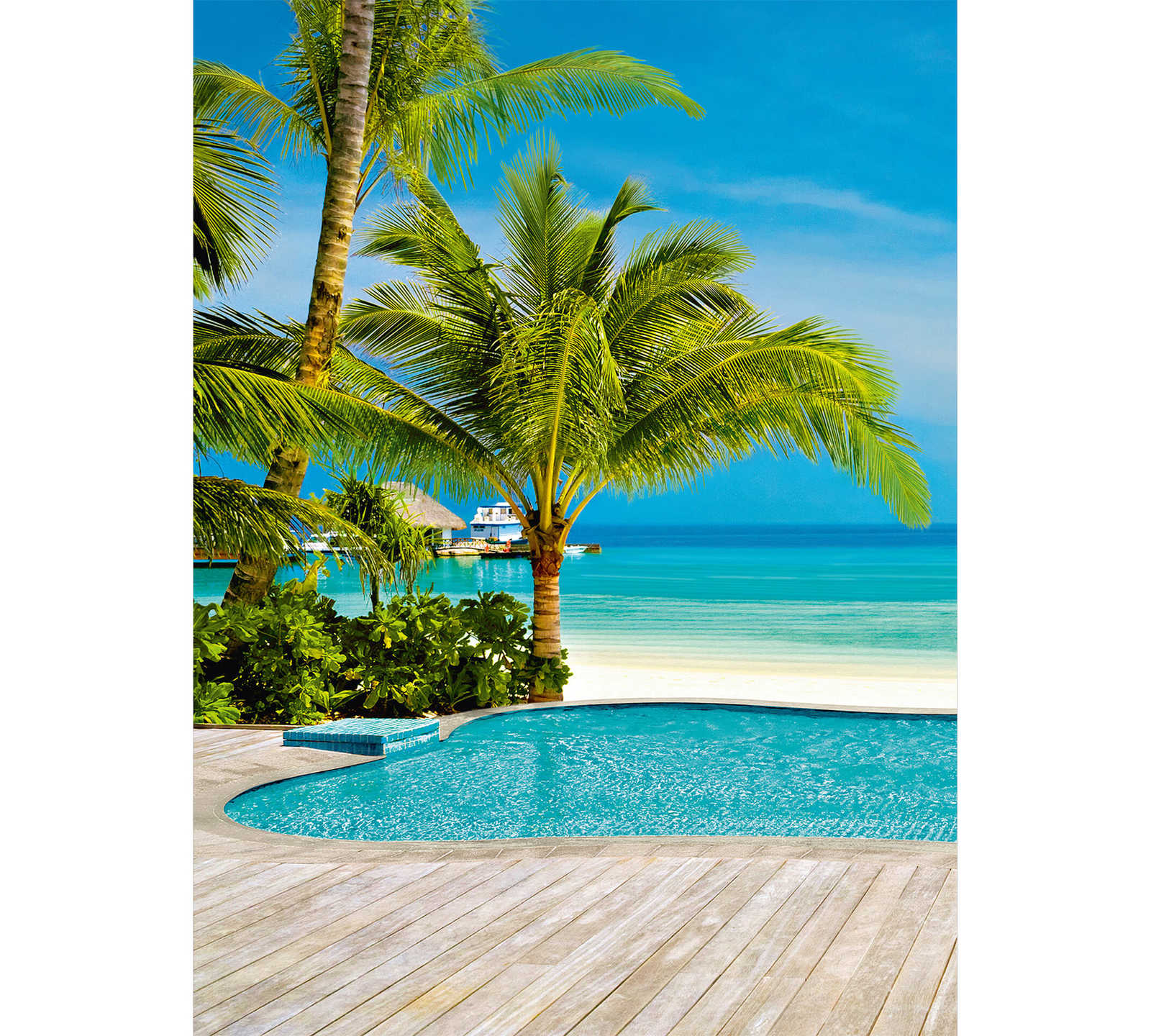         Wellness Fototapete Strand & Pool im Hochformat
    