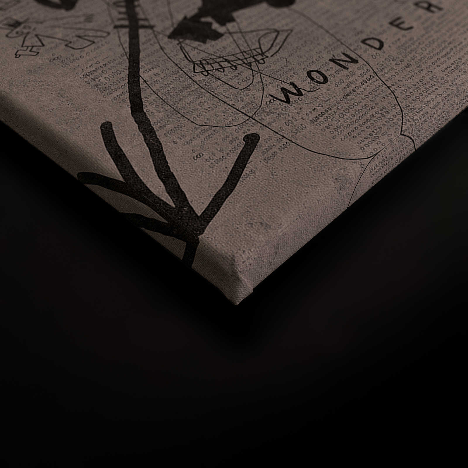             Streets of London 2 - Leinwandbild schwarzer Rabe mit Scribble Muster – 0,60 m x 0,90 m
        
