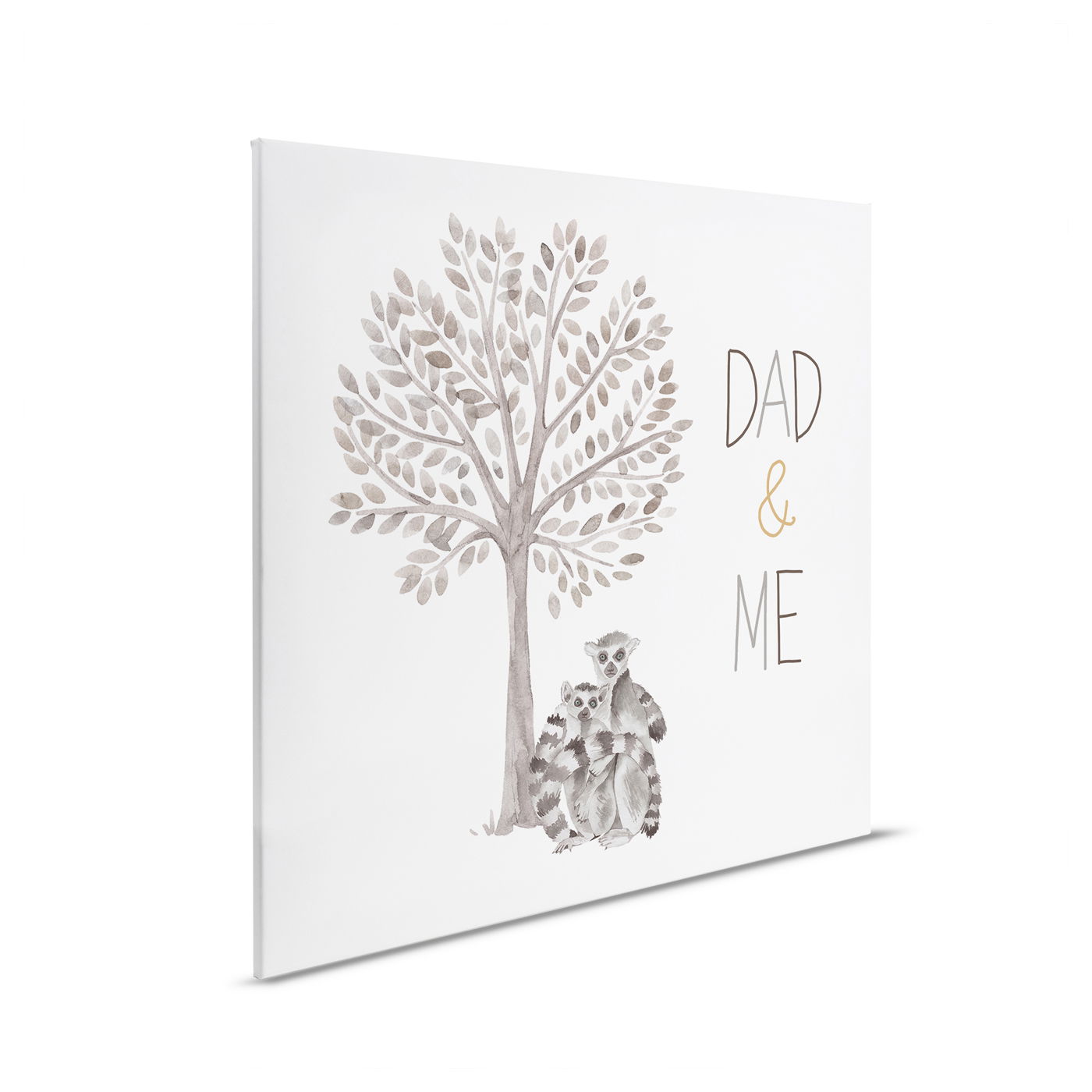         Leinwandbild Dad & Me unter dem Baum - Berührendes Motiv für Väter und Kinder – 30 x 30 cm - Beige, Grau
    
