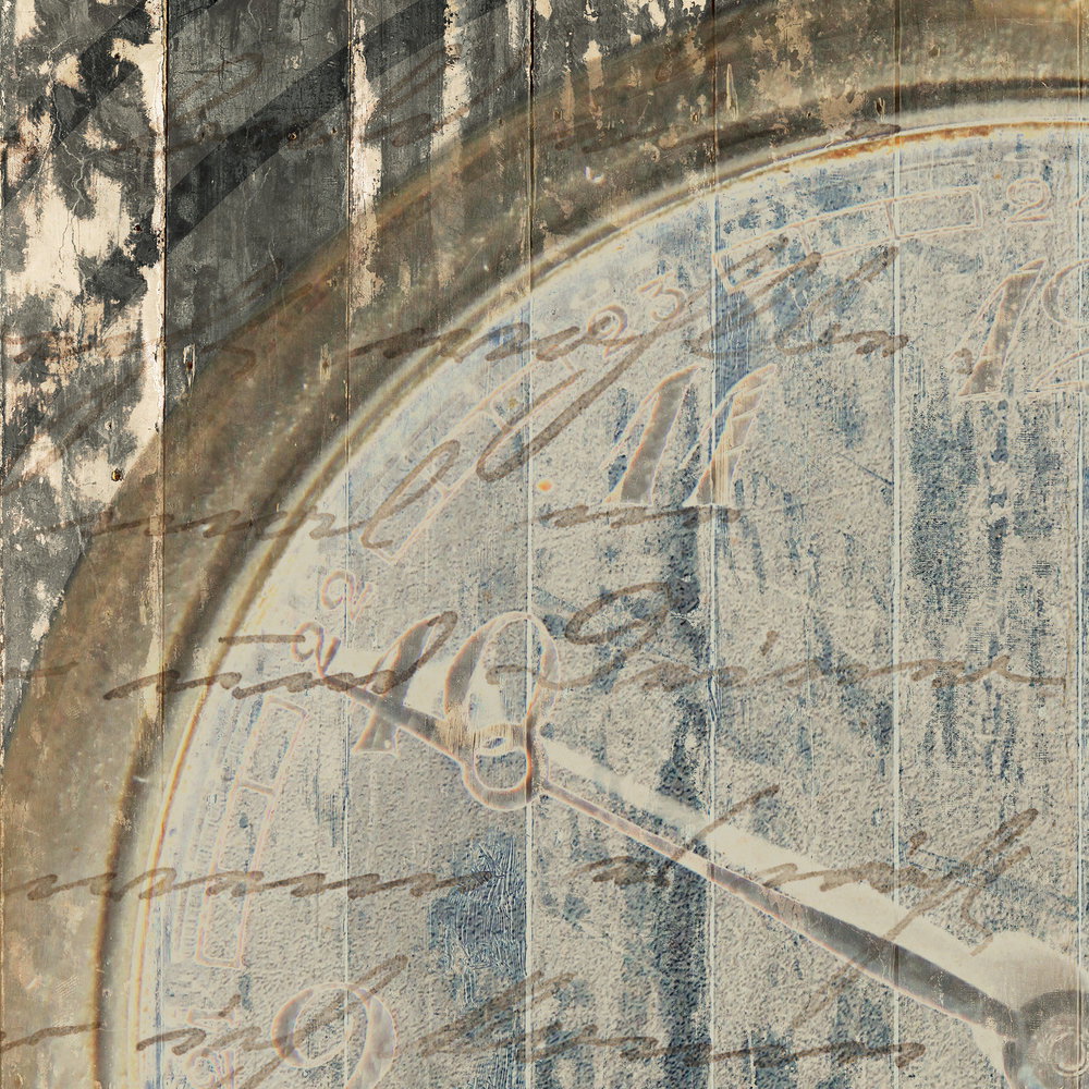             Used-Look Fototapete – Vliestapete im Retro Stil mit Taschenuhr – Braun, Grau
        