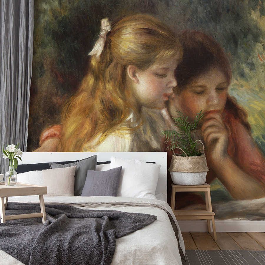 bettzimmer, wandbild, pflanze im korb, pflanzenpflege, gemusterte wand